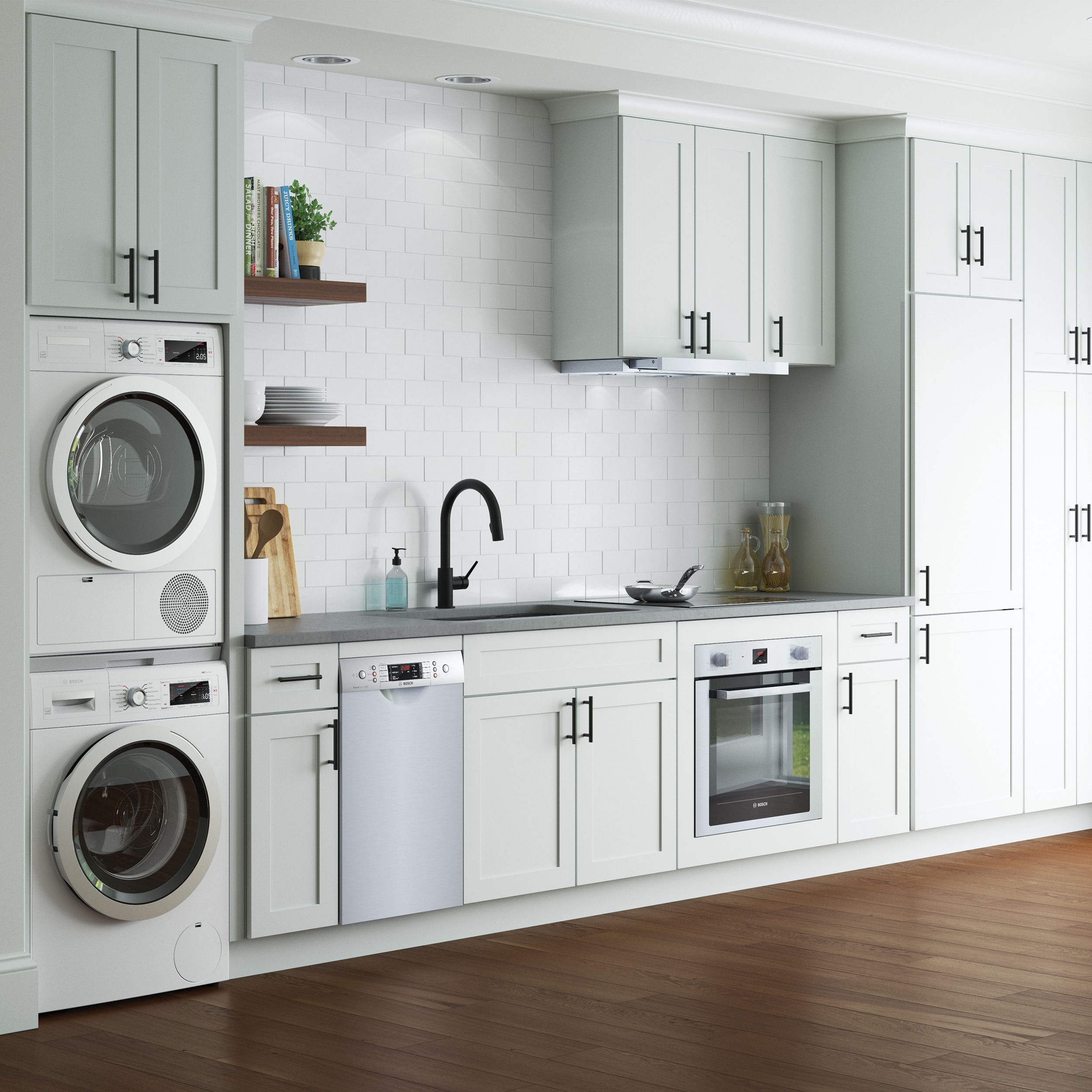 Refrigerador empotrado de fondo con congelador inferior de panel personalizado de la Serie 800 Bosch con conectividad Home Connect de 9 pies cúbicos (listo para panel) Certificado ENERGY STAR B09IB91NSP