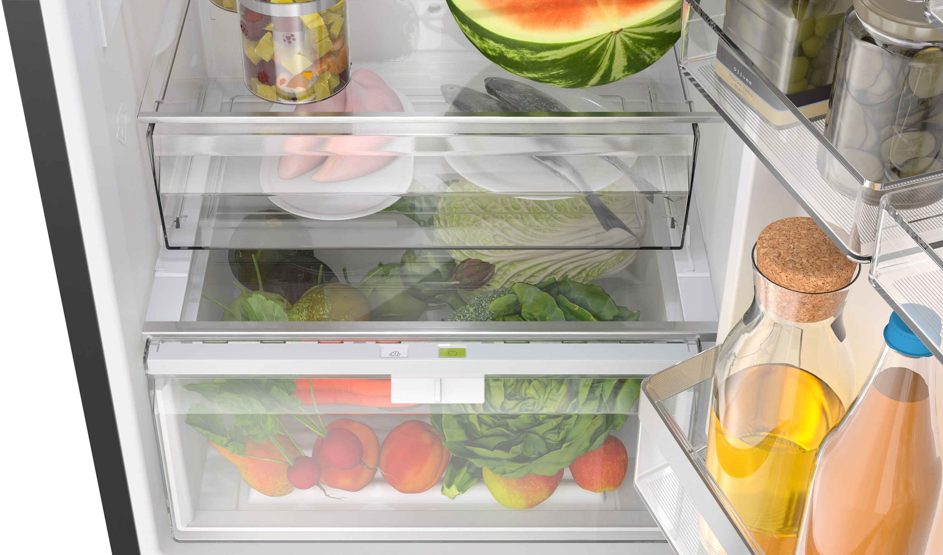 Refrigerador empotrable Bosch Serie 800 de 13 pies cúbicos con congelador inferior y fabricador de hielo (negro) certificado ENERGY STAR