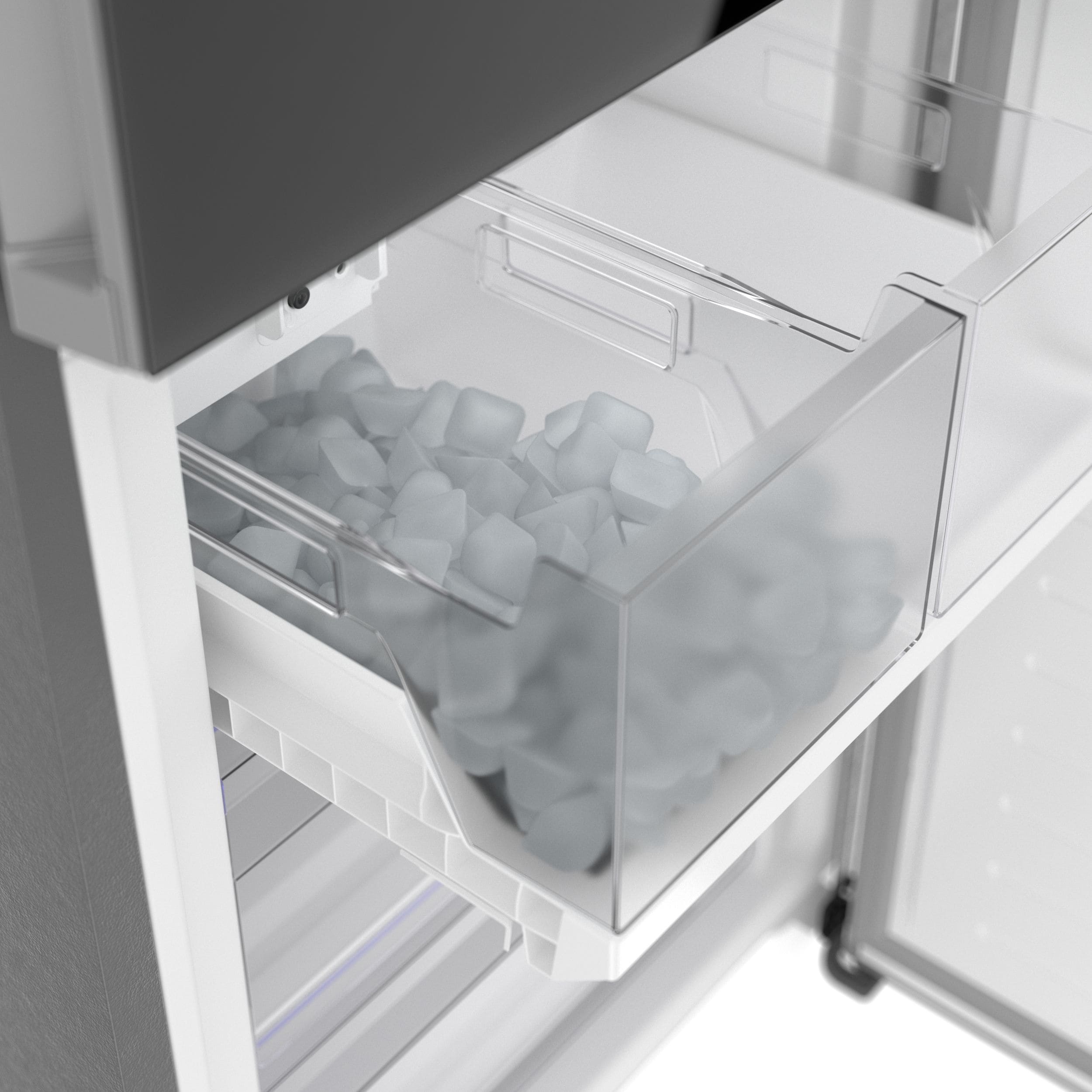 Refrigerador empotrable Bosch Serie 800 de 13 pies cúbicos con congelador inferior y fabricador de hielo (negro) certificado ENERGY STAR