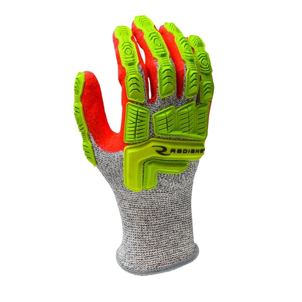 Guantes recubiertos de impacto resistentes al corte Radians Hi-Vis, Nivel de corte A5, Gris, Talla L - RWG603L