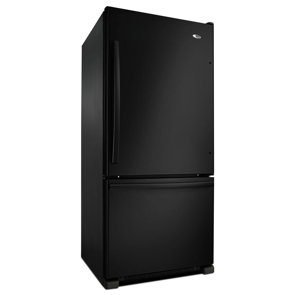 Refrigerador con congelador inferior de profundidad estándar de 18.6 pies cúbicos Amana, con opción de fabricador de hielo (se vende por separado) (Negro) ABB1924BRB
