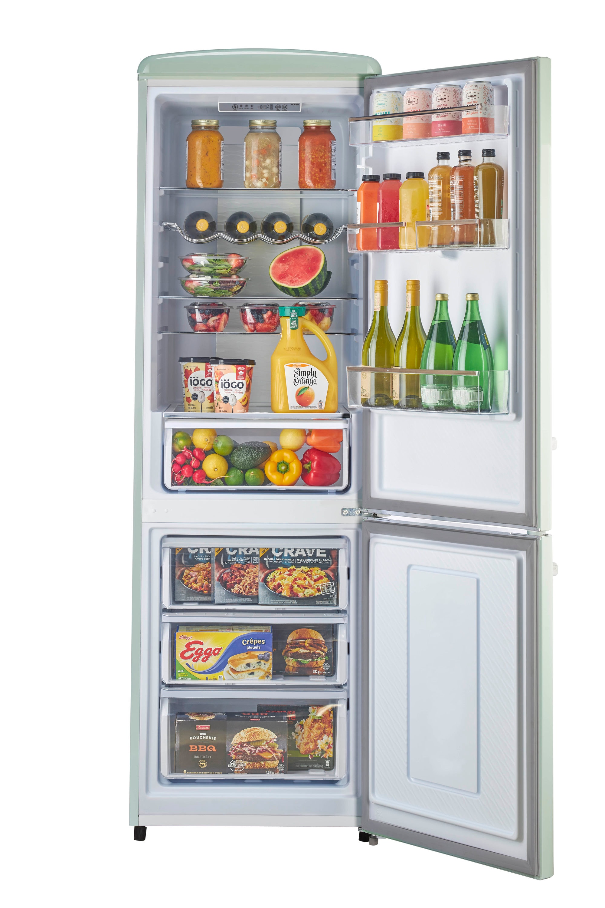 Refrigerador único clásico retro de 11.7 pies cúbicos con congelador inferior de profundidad de mostrador en verde menta veraniego (certificado ENERGY STAR) UGP-330L LG AC