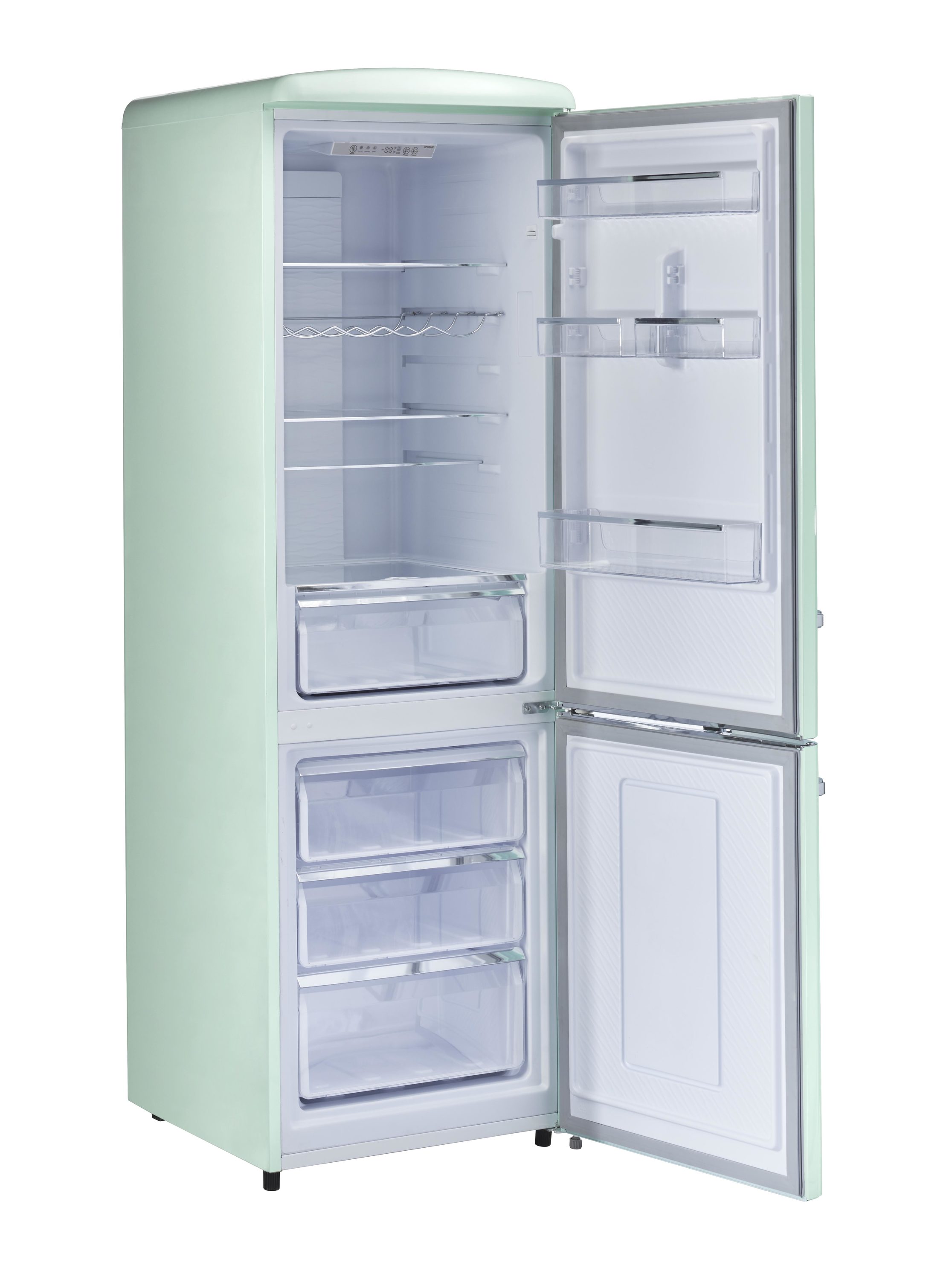 Refrigerador único clásico retro de 11.7 pies cúbicos con congelador inferior de profundidad de mostrador en verde menta veraniego (certificado ENERGY STAR) UGP-330L LG AC
