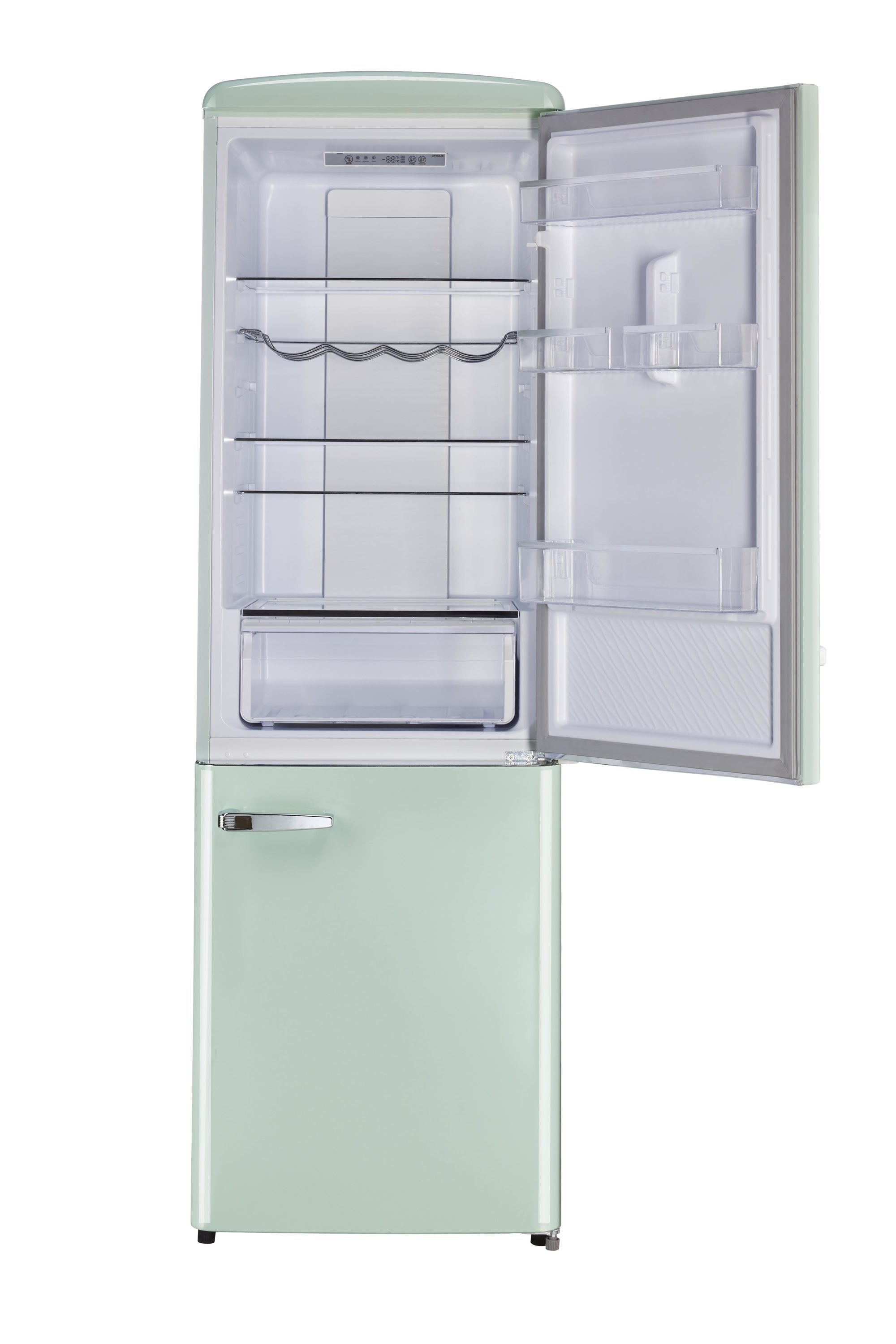 Refrigerador único clásico retro de 11.7 pies cúbicos con congelador inferior de profundidad de mostrador en verde menta veraniego (certificado ENERGY STAR) UGP-330L LG AC