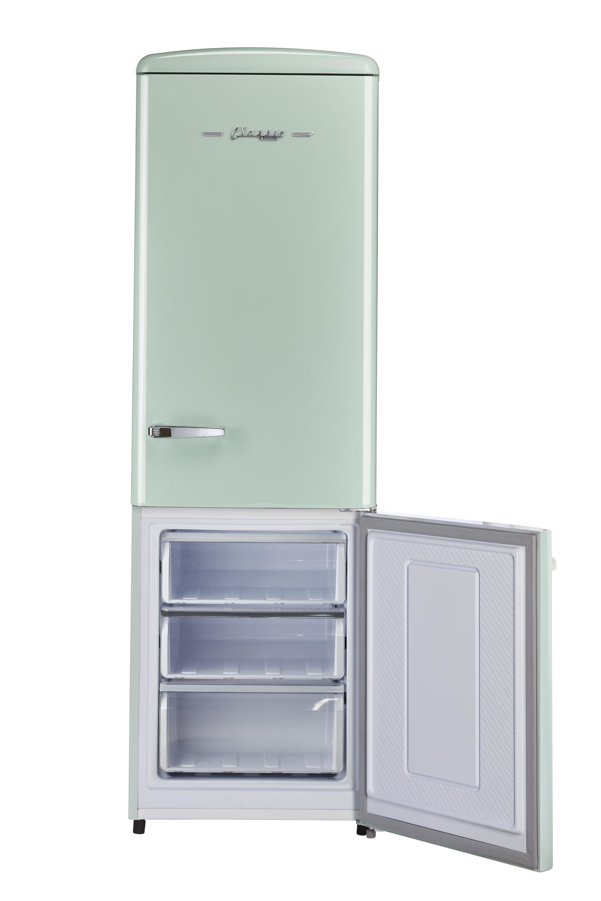 Refrigerador único clásico retro de 11.7 pies cúbicos con congelador inferior de profundidad de mostrador en verde menta veraniego (certificado ENERGY STAR) UGP-330L LG AC