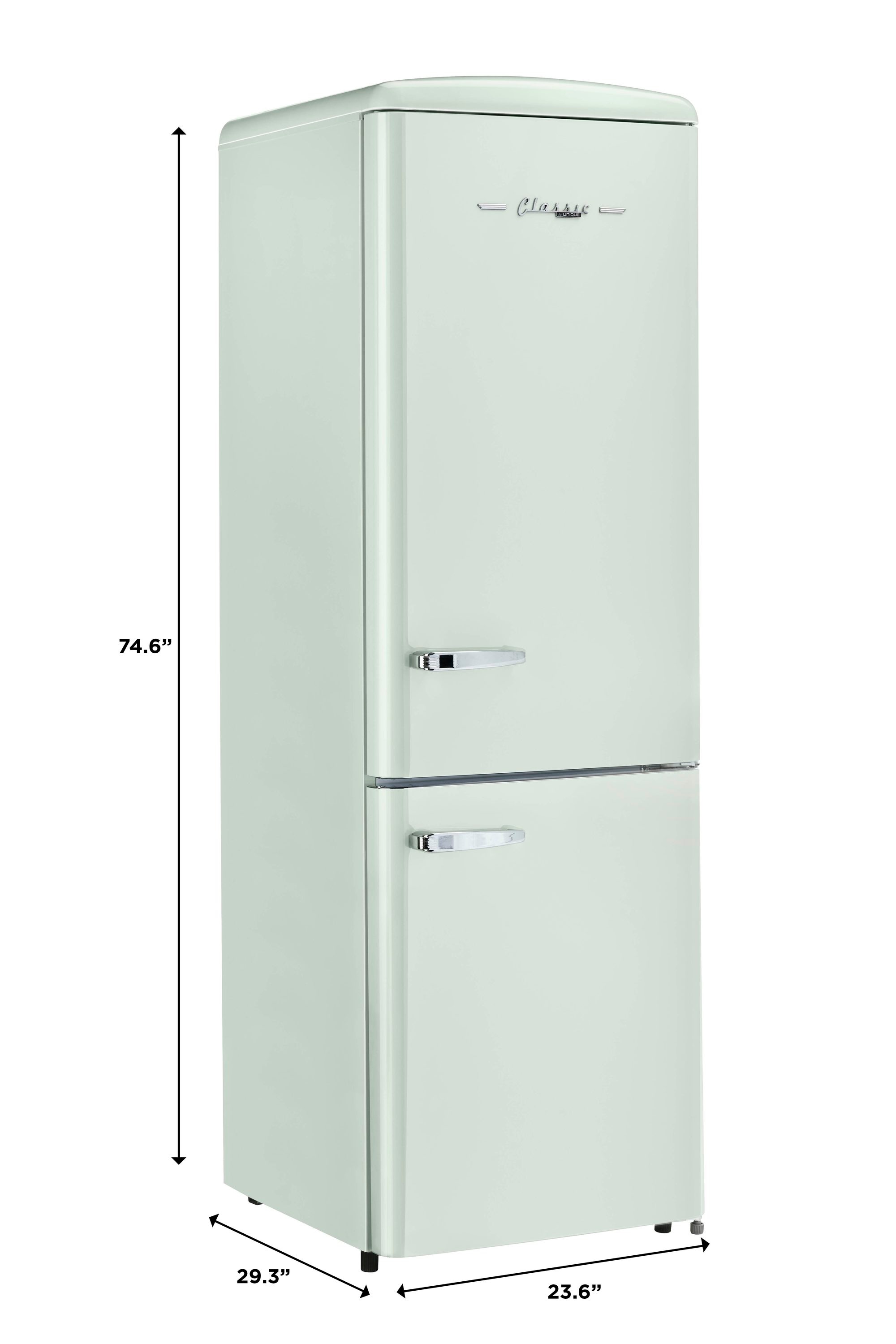 Refrigerador único clásico retro de 11.7 pies cúbicos con congelador inferior de profundidad de mostrador en verde menta veraniego (certificado ENERGY STAR) UGP-330L LG AC