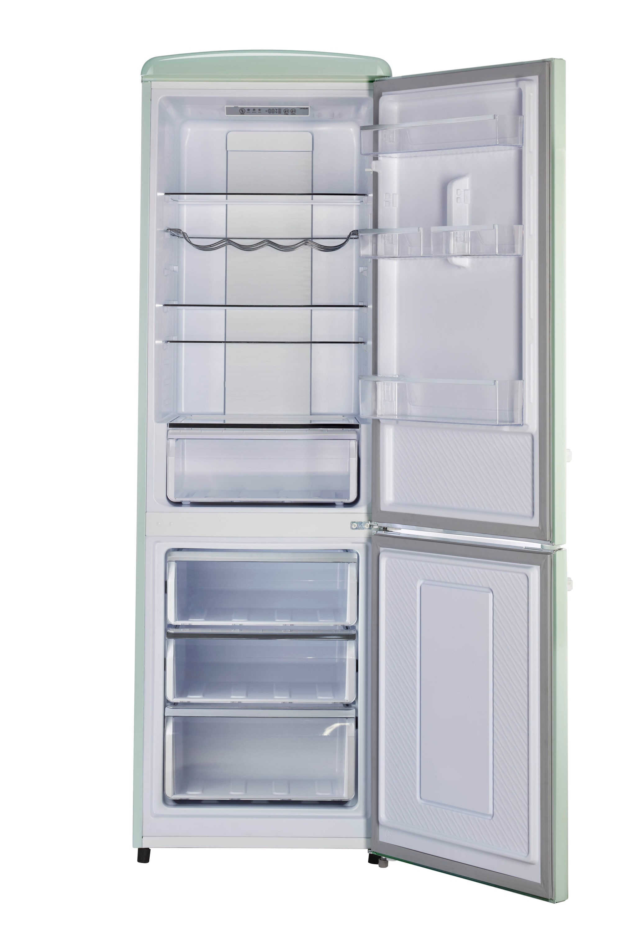 Refrigerador único clásico retro de 11.7 pies cúbicos con congelador inferior de profundidad de mostrador en verde menta veraniego (certificado ENERGY STAR) UGP-330L LG AC