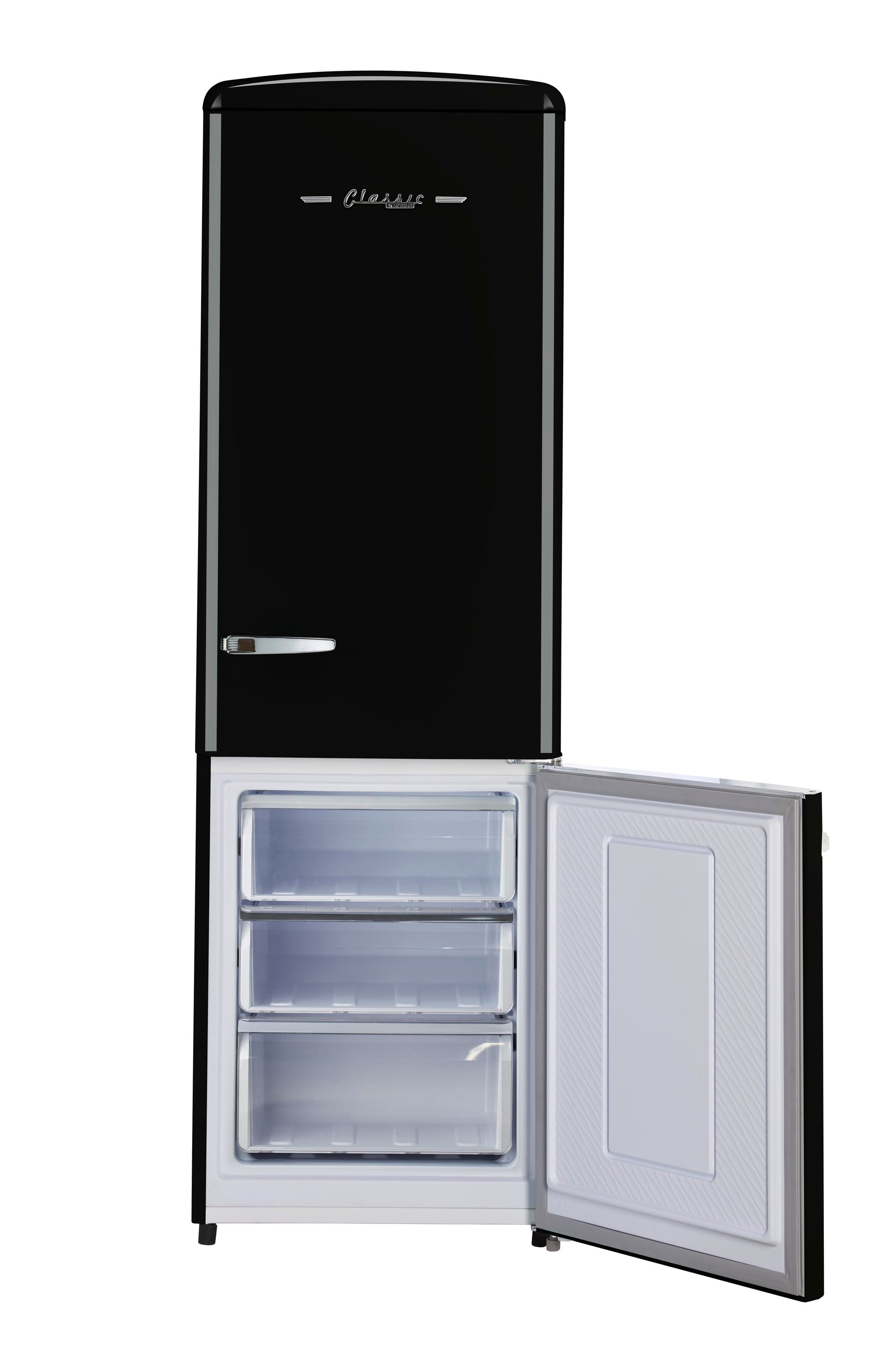 Refrigerador Retro Clásico ÚNICO de 11.7 pies cúbicos con congelador inferior de profundidad de mostrador en Negro Medianoche - Certificado ENERGY STAR