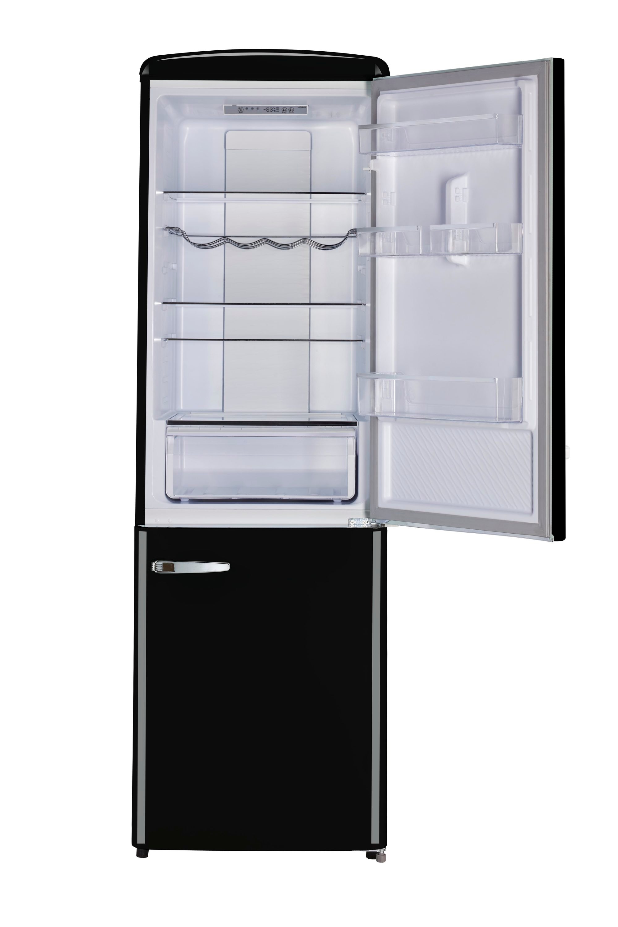 Refrigerador Retro Clásico ÚNICO de 11.7 pies cúbicos con congelador inferior de profundidad de mostrador en Negro Medianoche - Certificado ENERGY STAR