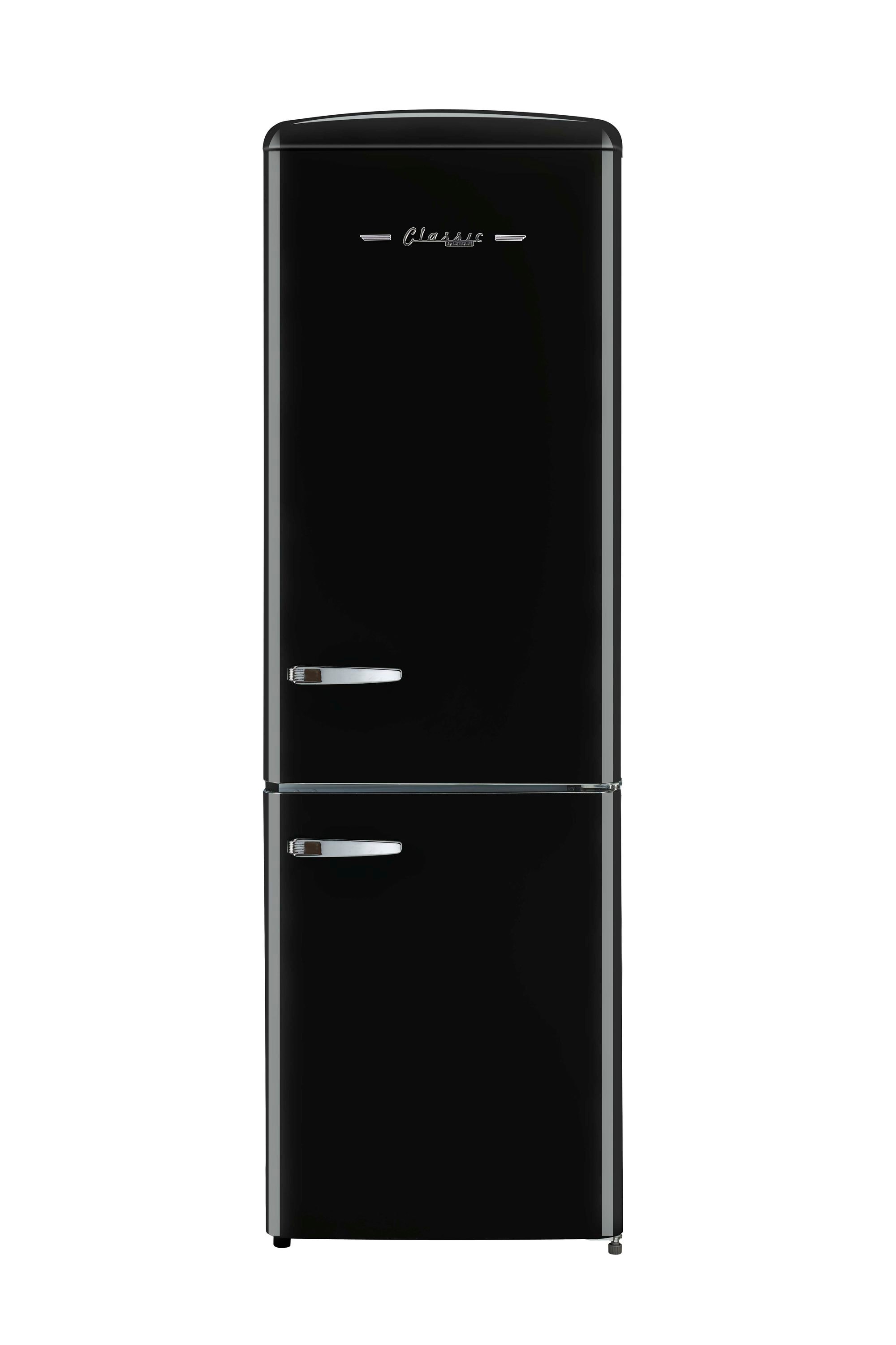 Refrigerador Retro Clásico ÚNICO de 11.7 pies cúbicos con congelador inferior de profundidad de mostrador en Negro Medianoche - Certificado ENERGY STAR