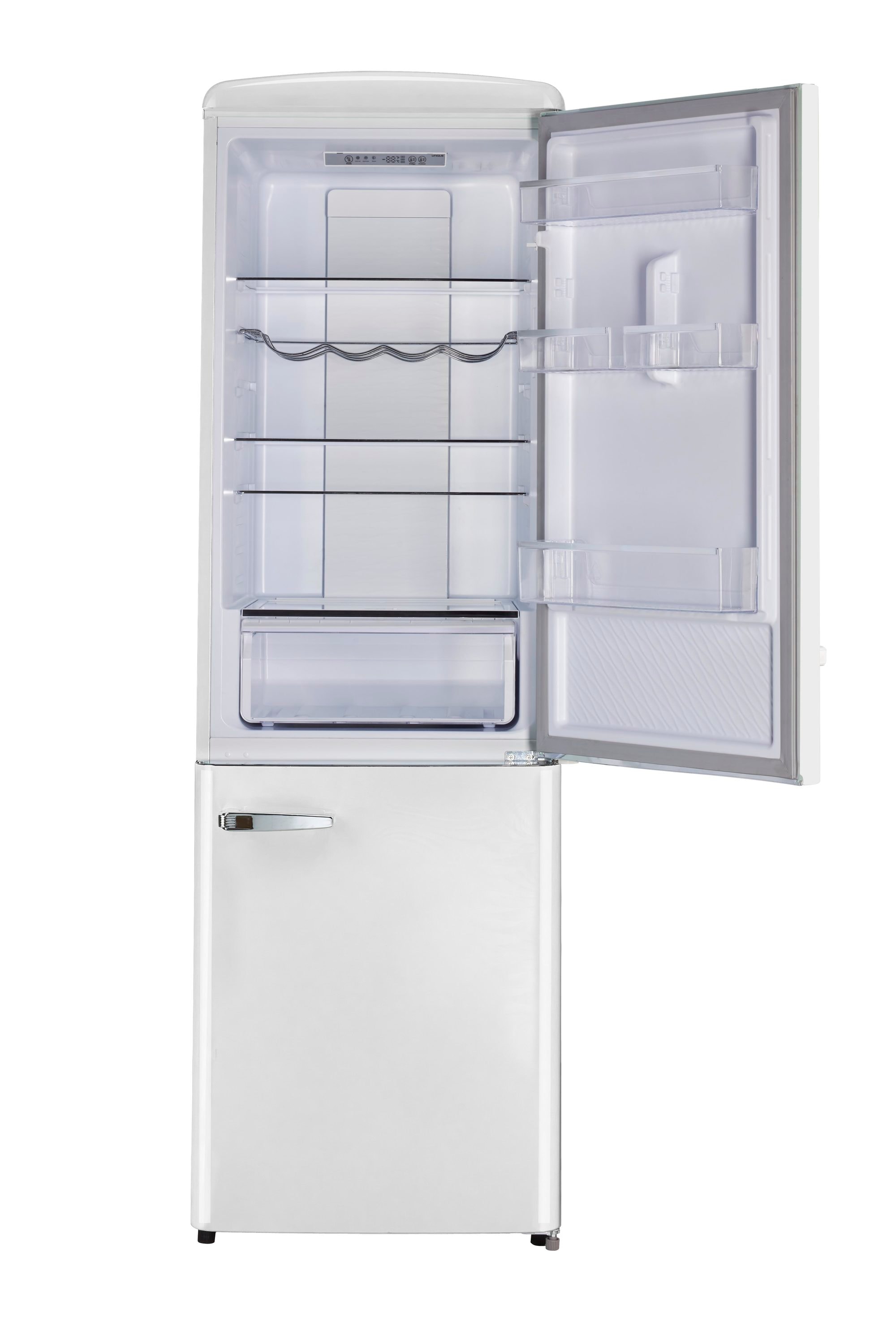 Refrigerador Retro Clásico ÚNICO de 11.7 pies cúbicos con congelador inferior de profundidad de mostrador en color Malvavisco Blanco - Certificado ENERGY STAR UGP-330L W AC