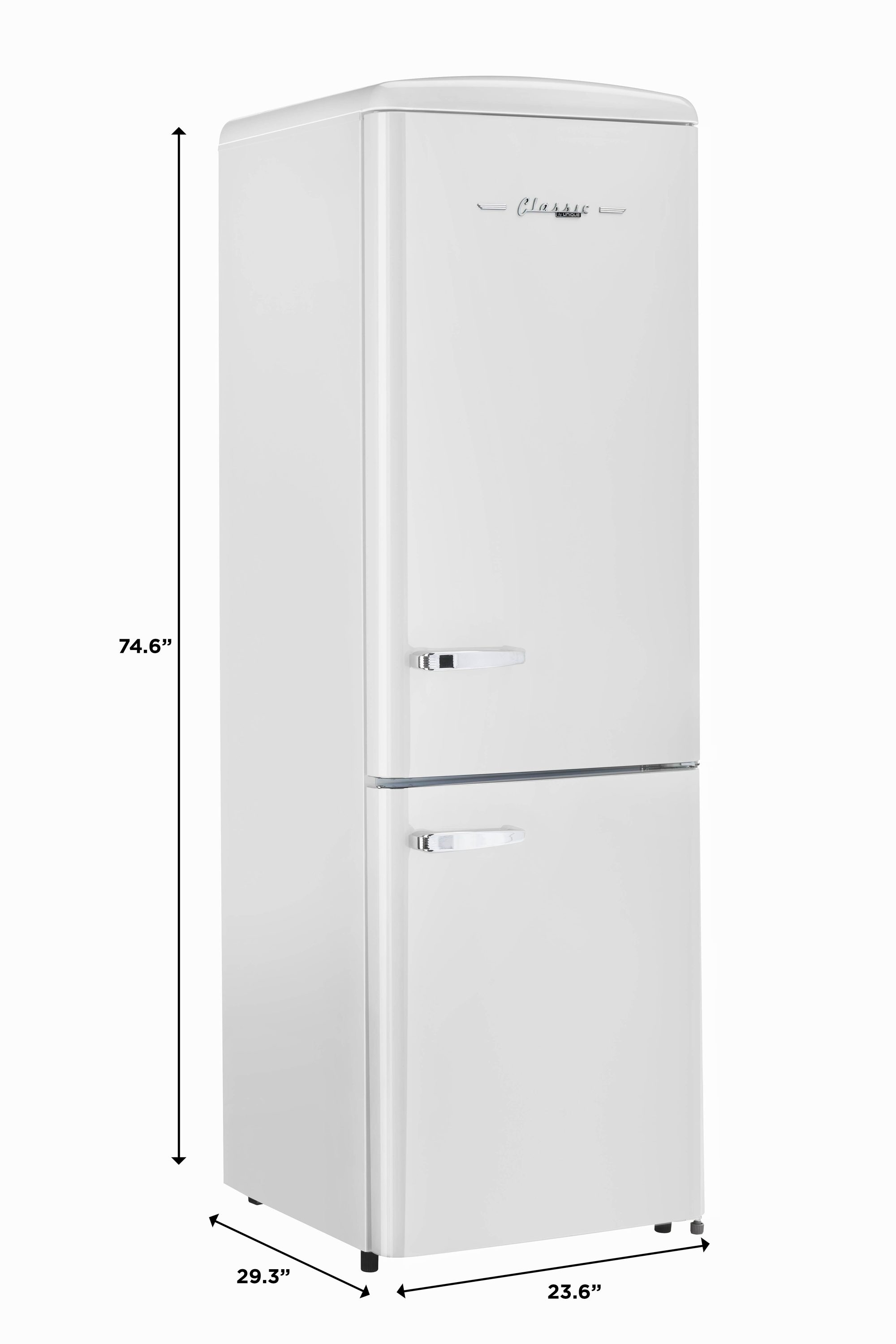 Refrigerador Retro Clásico ÚNICO de 11.7 pies cúbicos con congelador inferior de profundidad de mostrador en color Malvavisco Blanco - Certificado ENERGY STAR UGP-330L W AC