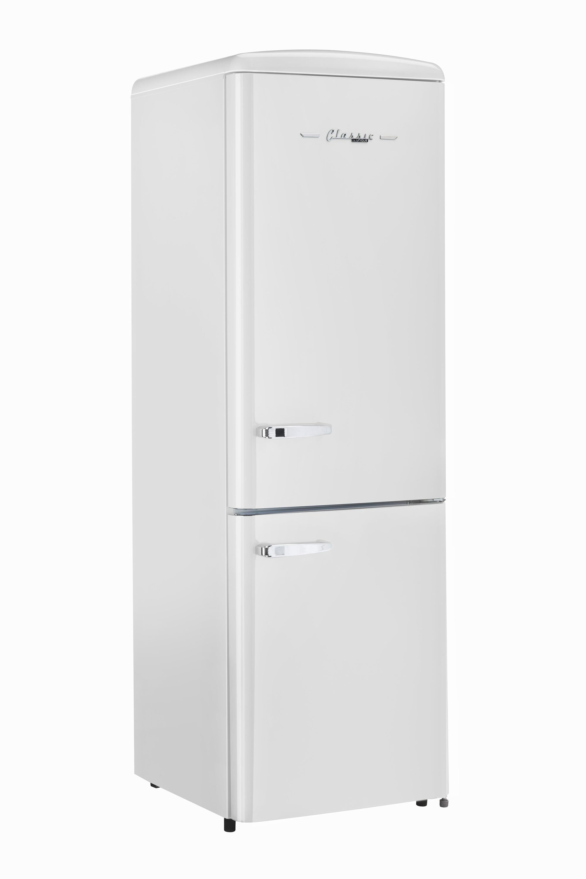 Refrigerador Retro Clásico ÚNICO de 11.7 pies cúbicos con congelador inferior de profundidad de mostrador en color Malvavisco Blanco - Certificado ENERGY STAR UGP-330L W AC
