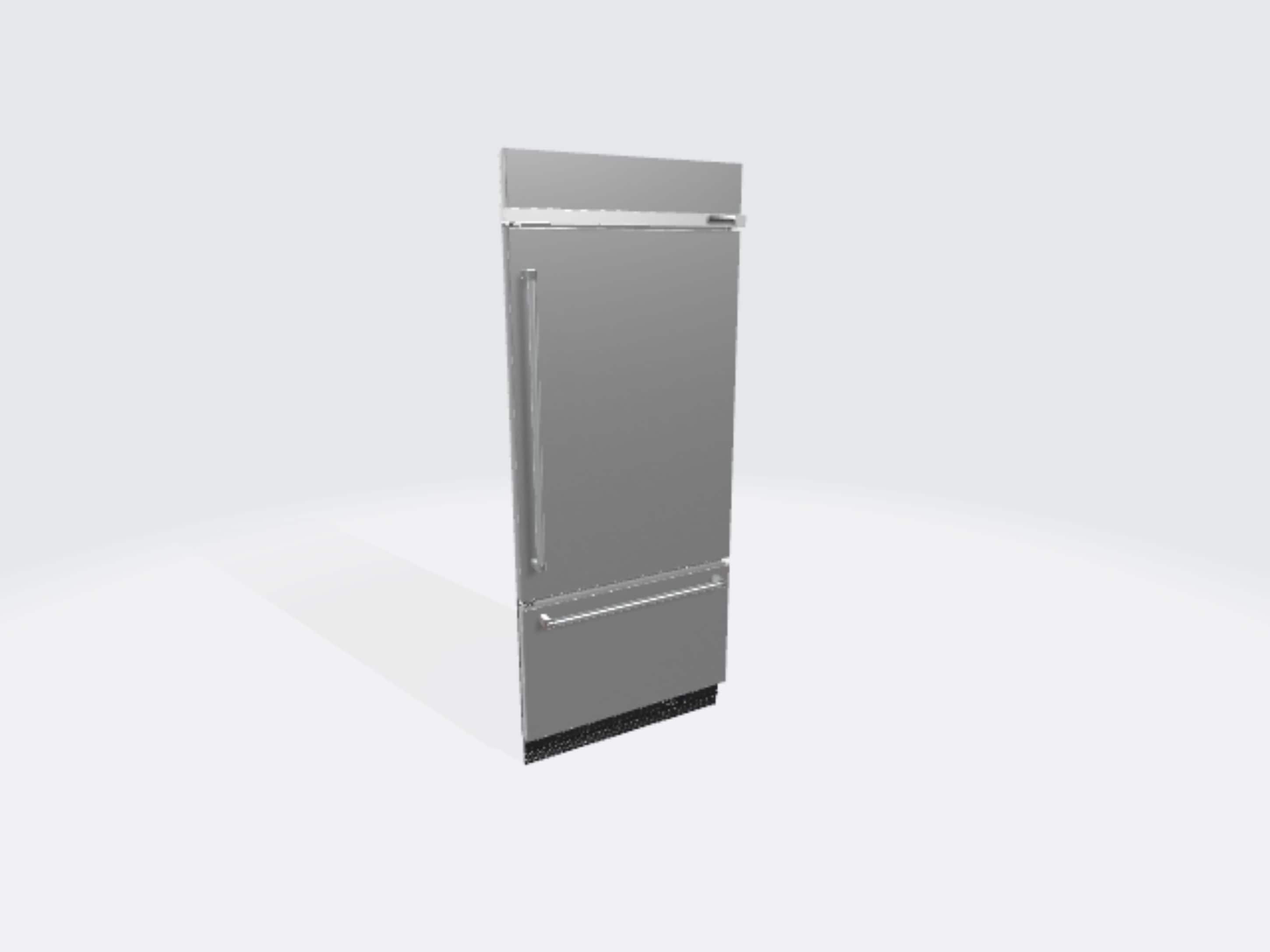 Refrigerador empotrado de fondo con congelador inferior de 20.9 pies cúbicos de KitchenAid con máquina de hielo (Acero inoxidable) Certificado ENERGY STAR KBBR306ESS