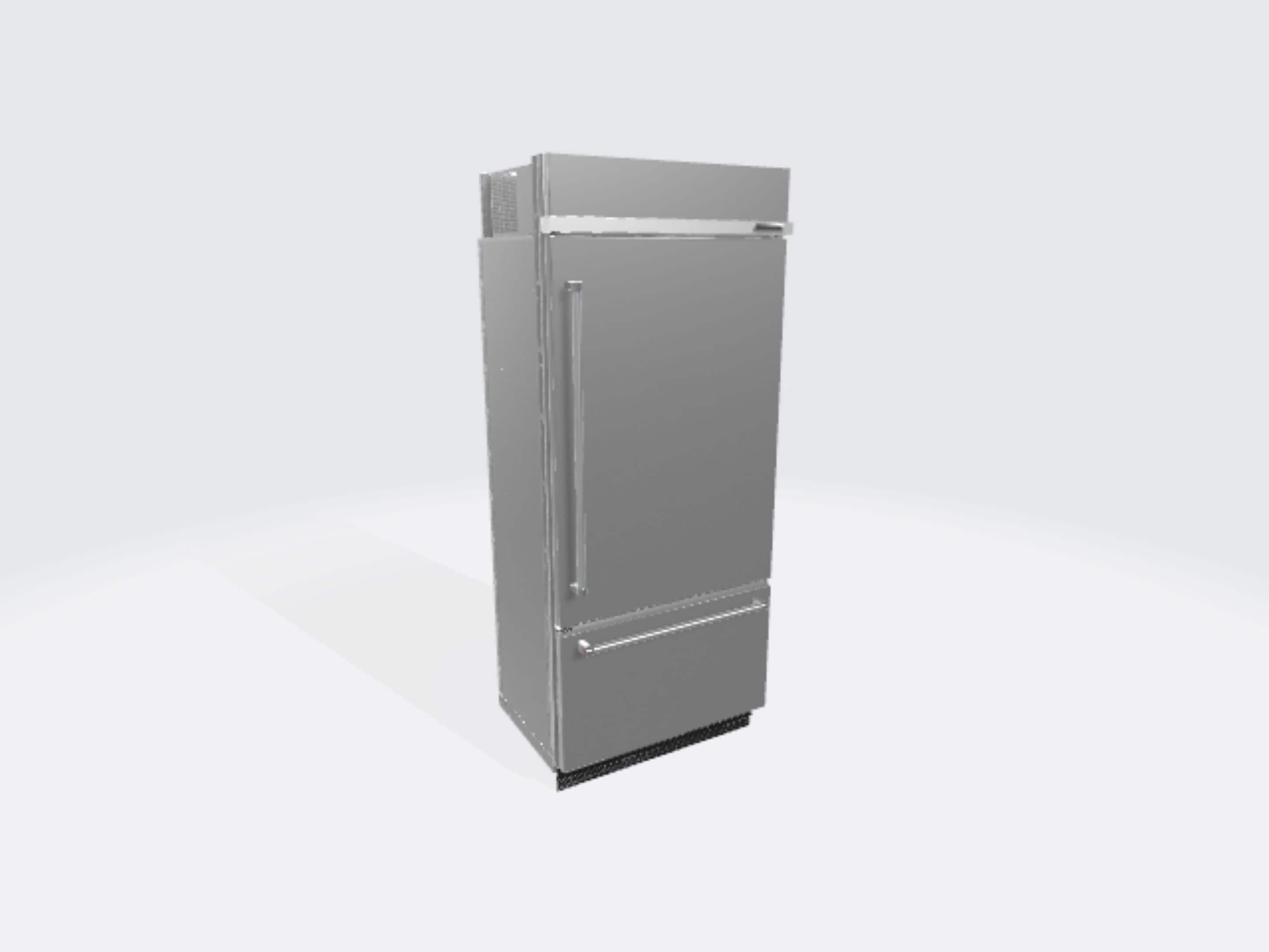 Refrigerador empotrado de fondo con congelador inferior de 20.9 pies cúbicos de KitchenAid con máquina de hielo (Acero inoxidable) Certificado ENERGY STAR KBBR306ESS