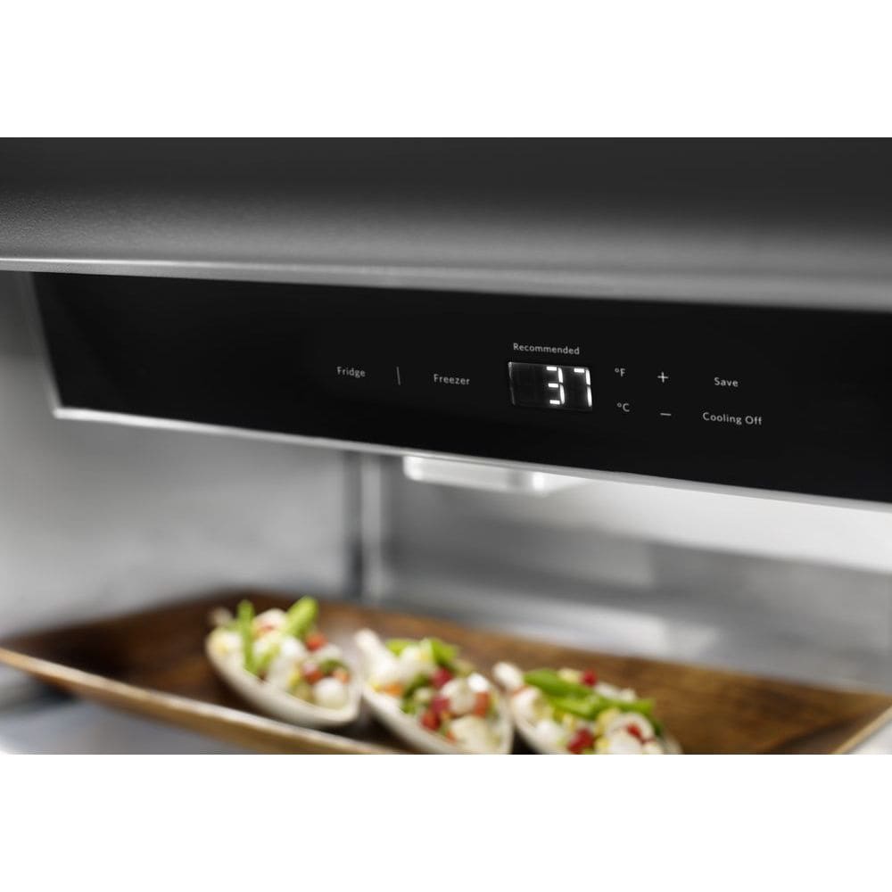 Refrigerador empotrado de fondo con congelador inferior de 20.9 pies cúbicos de KitchenAid con máquina de hielo (Acero inoxidable) Certificado ENERGY STAR KBBR306ESS