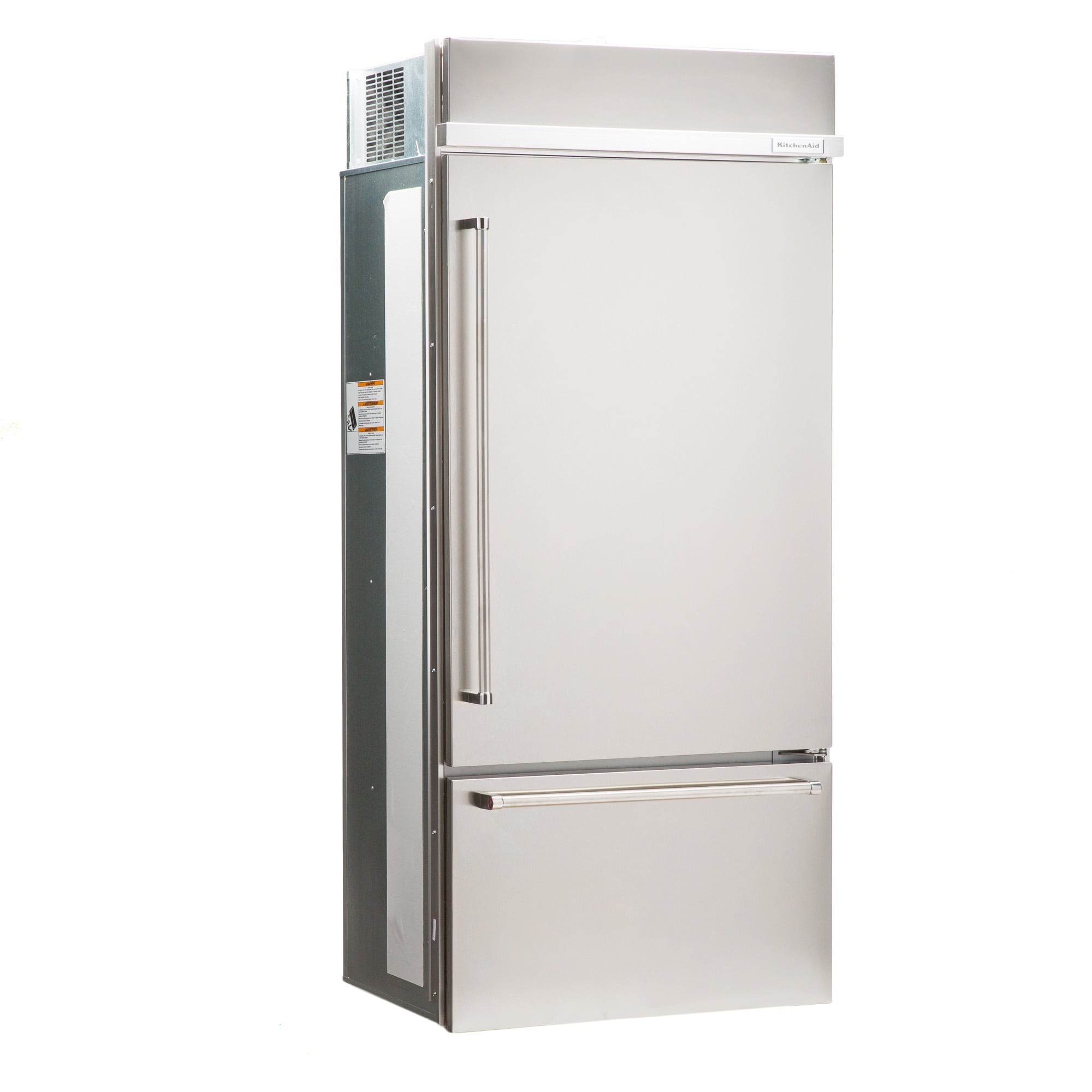 Refrigerador empotrado de fondo con congelador inferior de 20.9 pies cúbicos de KitchenAid con máquina de hielo (Acero inoxidable) Certificado ENERGY STAR KBBR306ESS