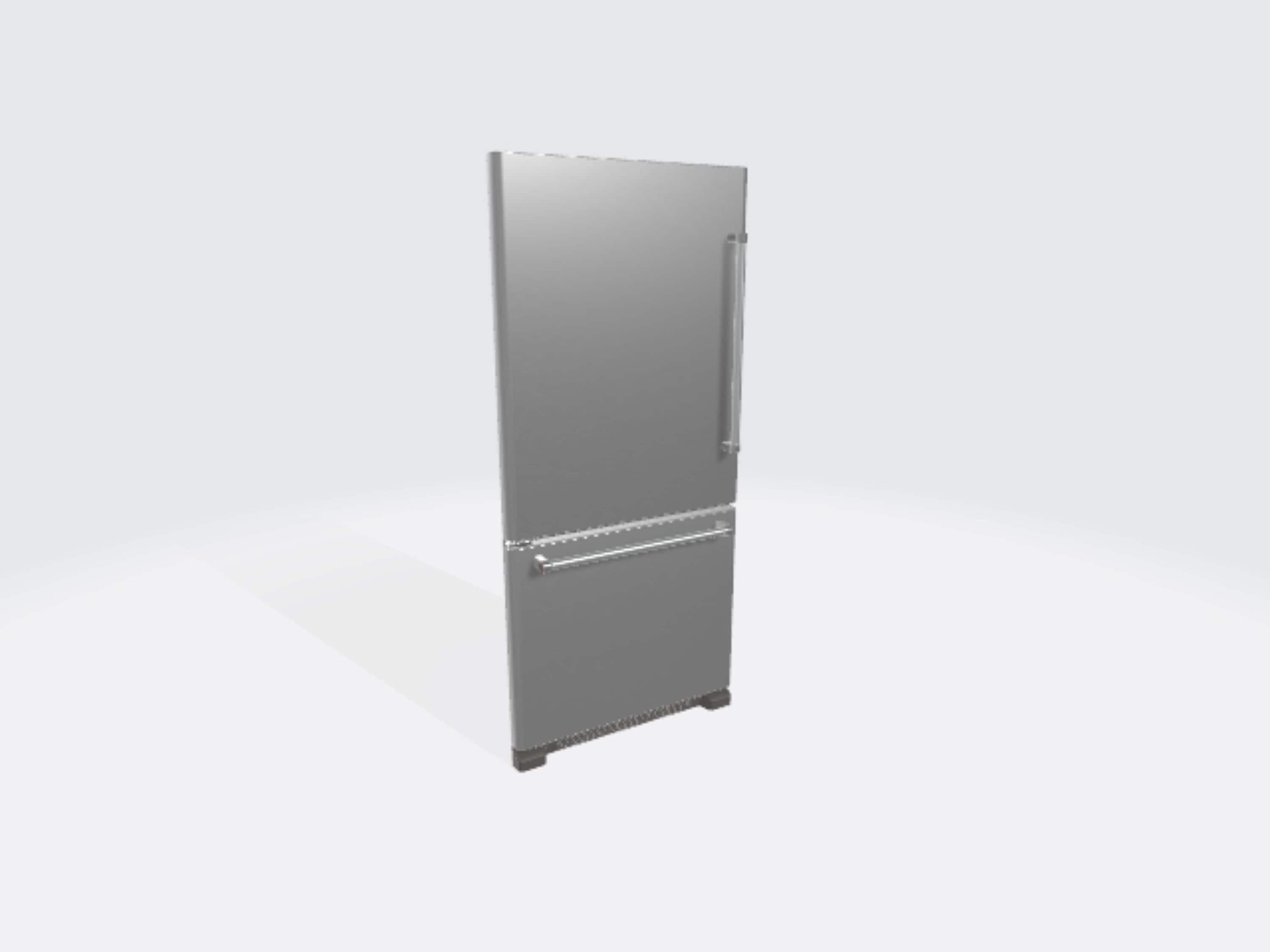 Refrigerador con congelador inferior de profundidad estándar de 18.67 pies cúbicos de KitchenAid con opción de fabricador de hielo (se vende por separado) (acero inoxidable) KRBL109ESS