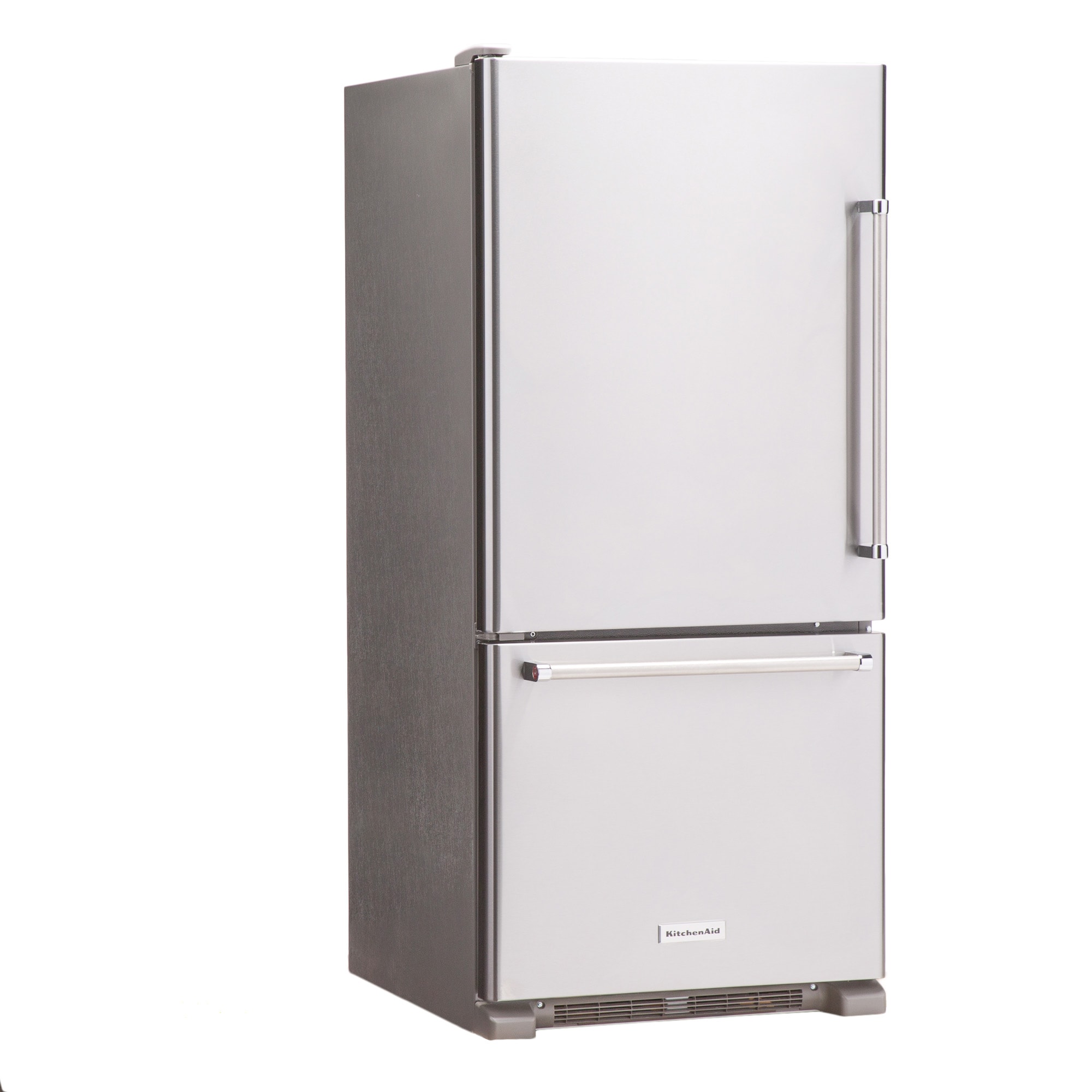 Refrigerador con congelador inferior de profundidad estándar de 18.67 pies cúbicos de KitchenAid con opción de fabricador de hielo (se vende por separado) (acero inoxidable) KRBL109ESS