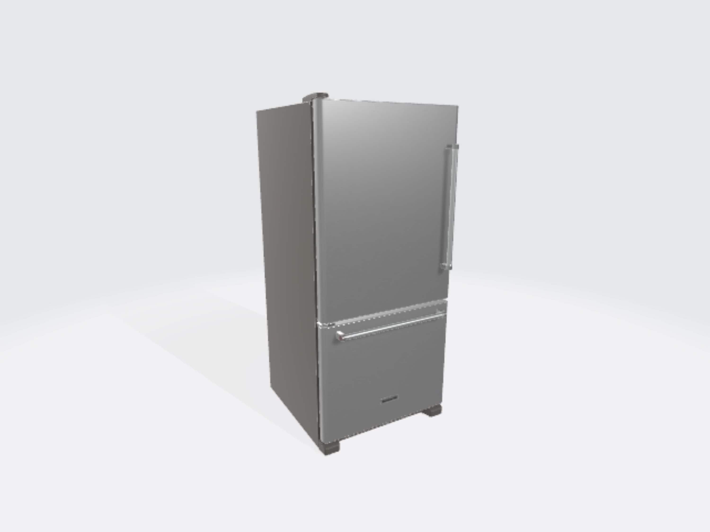 Refrigerador con congelador inferior de profundidad estándar de 18.67 pies cúbicos de KitchenAid con opción de fabricador de hielo (se vende por separado) (acero inoxidable) KRBL109ESS