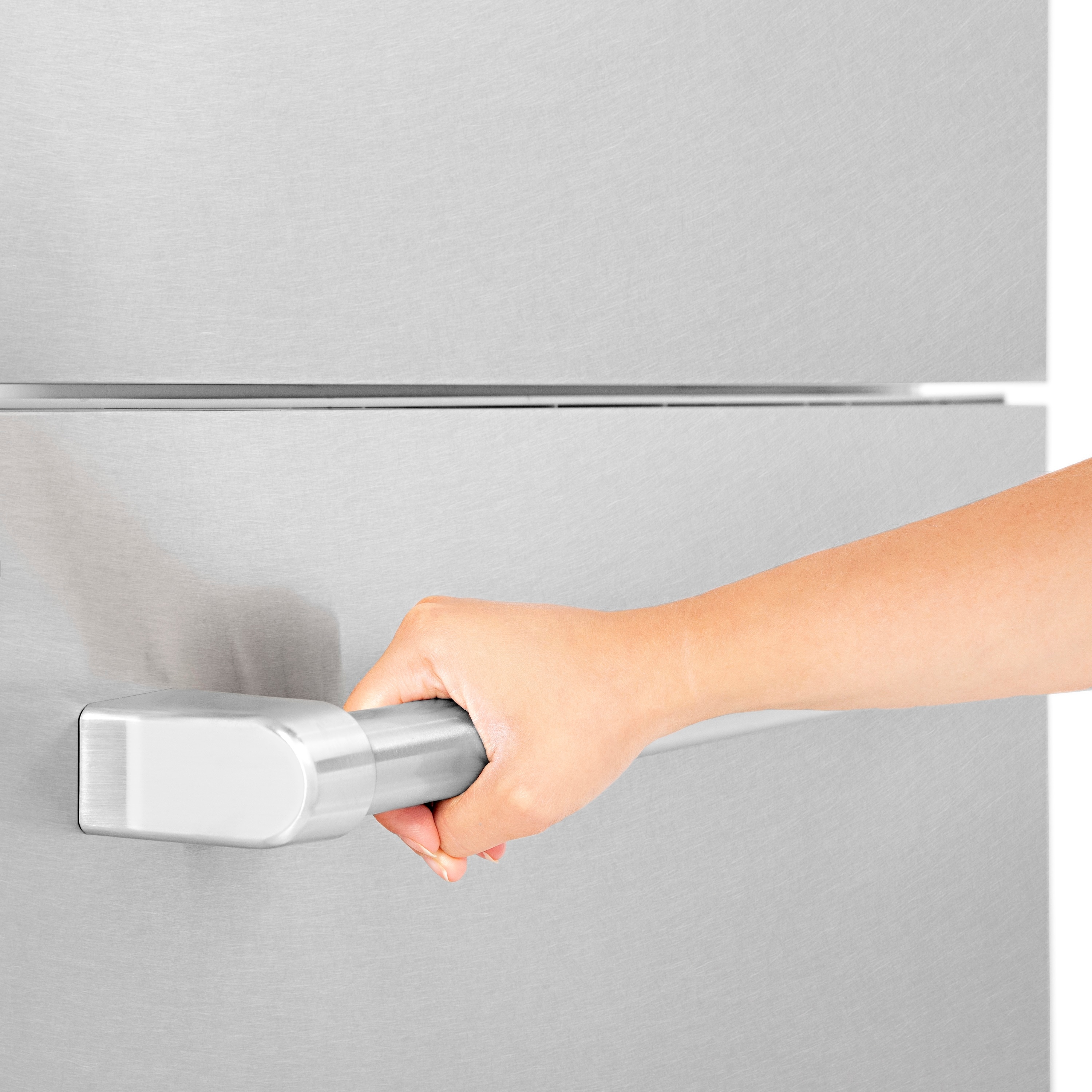 Refrigerador empotrado de fondo congelador y máquina de hielo de 16.1 pies cúbicos de acero inoxidable DuraSnow#174 certificado por ENERGY STAR de ZLINE KITCHEN & BATH (RBIV-SN-30)