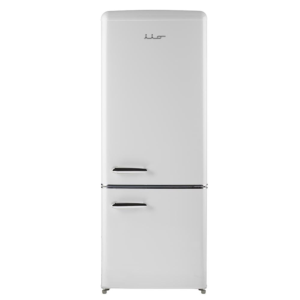 Refrigerador Retro FF1 de 7 pies cúbicos, con congelador en la parte inferior y profundidad estándar, blanco escarchado (certificado ENERGY STAR)