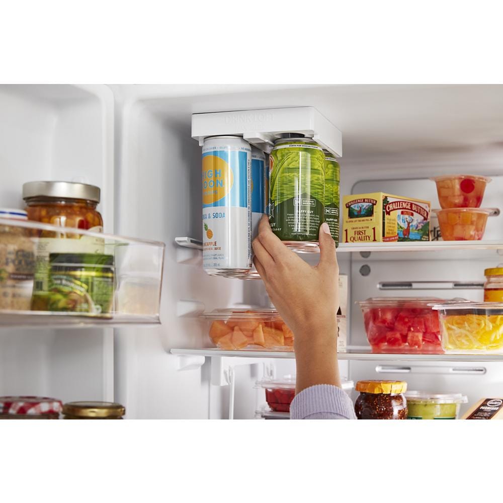 Refrigerador Whirlpool de 12.7 pies cúbicos, con congelador en la parte inferior y fabricador de hielo (Acabado en Acero Inoxidable Negro Resistente a Huellas) Listo para Garaje