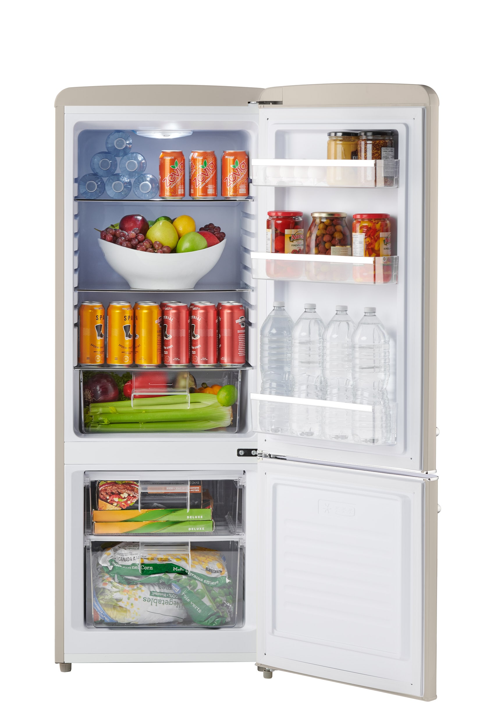 Refrigerador de fondo congelador estándar de 7 pies cúbicos en Butter cream retro iio FF1, certificado ENERGY STAR - MRB192-07IOBC