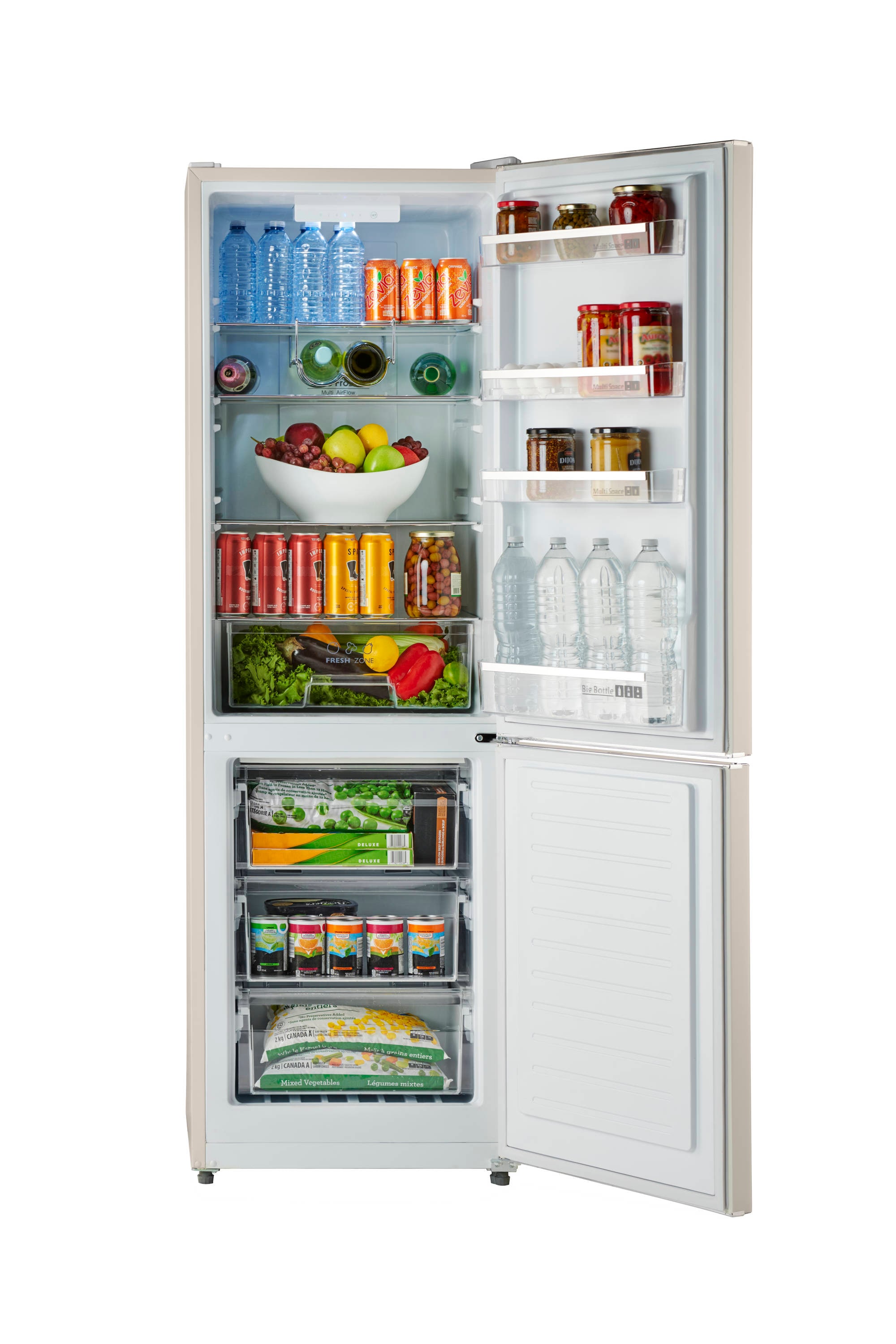 Refrigerador Retro-Mod RM1 de 11 pies cúbicos con congelador en la parte inferior de profundidad estándar en color crema (certificado ENERGY STAR)
