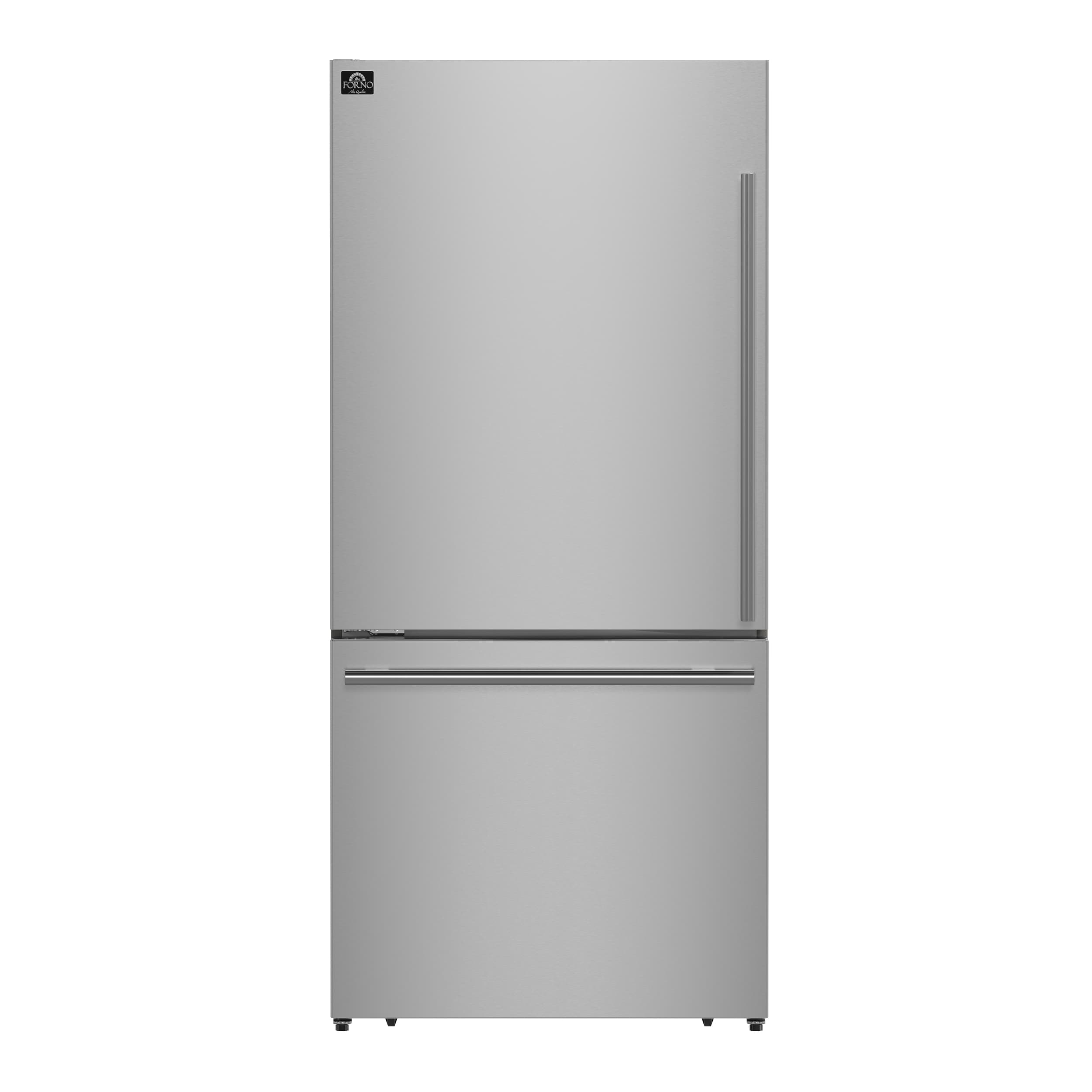 Refrigerador de fondo congelador de acero inoxidable FORNO Milano Espresso de 17.2 pies cúbicos con dispensador de hielo - Certificado ENERGY STAR