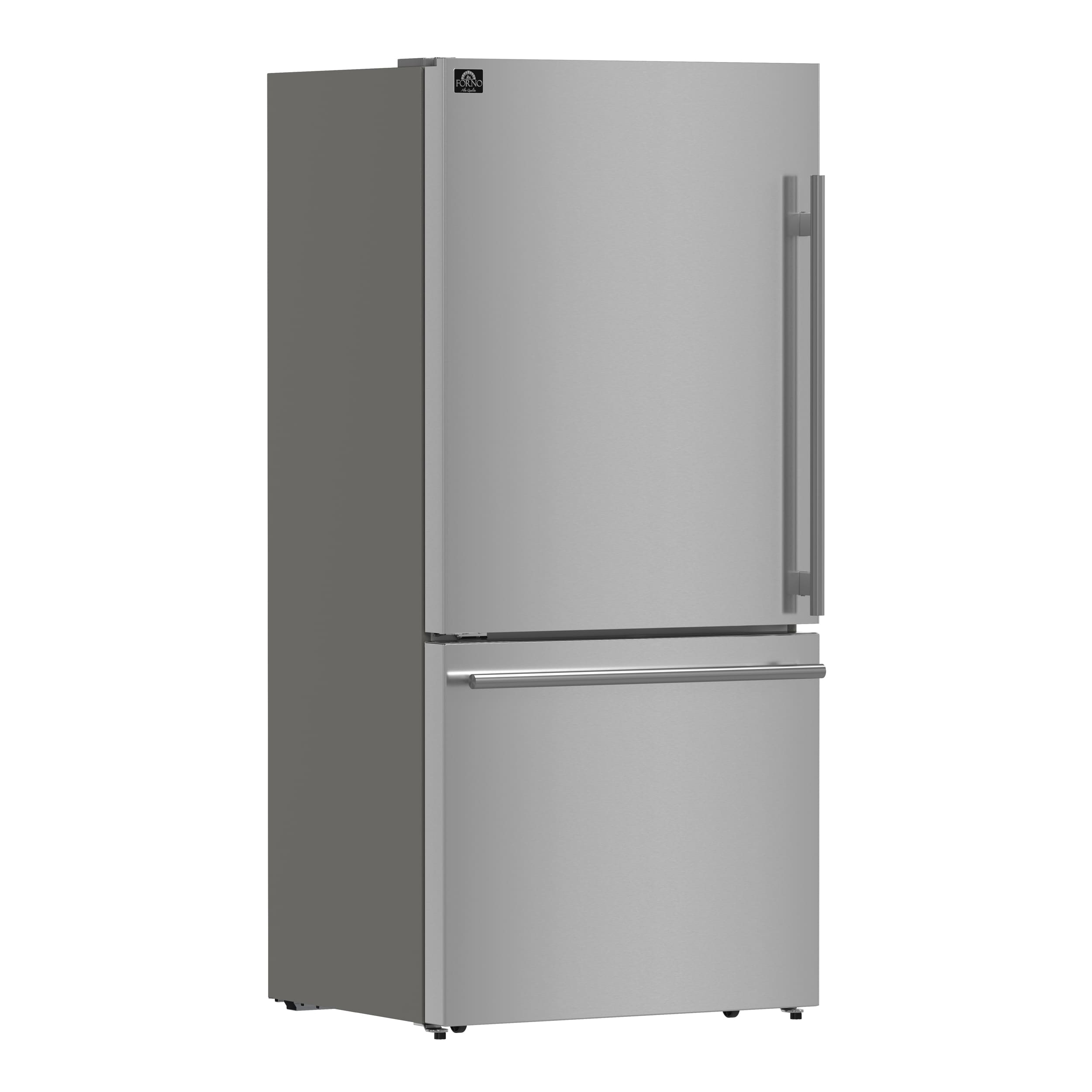 Refrigerador de fondo congelador de acero inoxidable FORNO Milano Espresso de 17.2 pies cúbicos con dispensador de hielo - Certificado ENERGY STAR