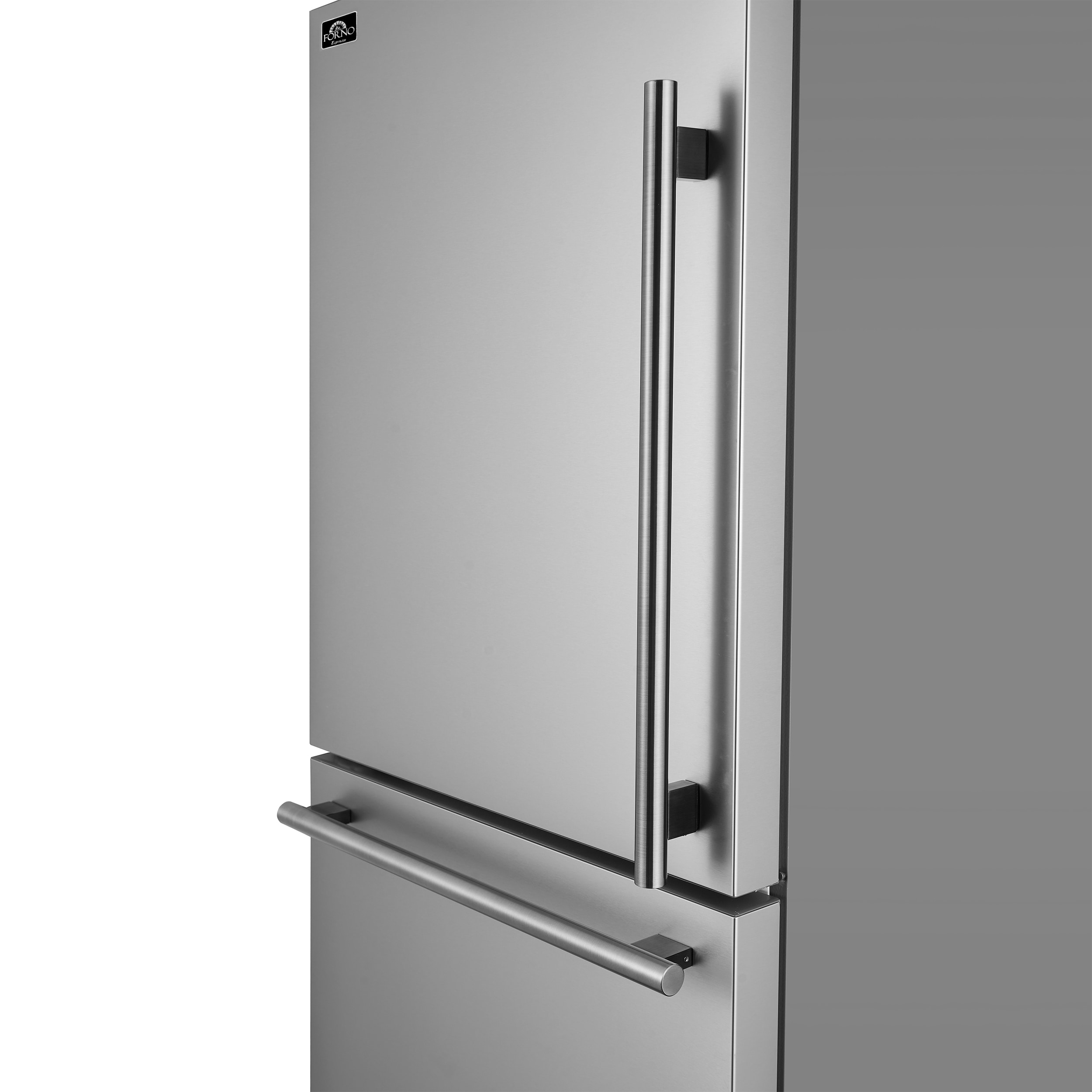 Refrigerador de fondo congelador de acero inoxidable FORNO Milano Espresso de 17.2 pies cúbicos con dispensador de hielo - Certificado ENERGY STAR