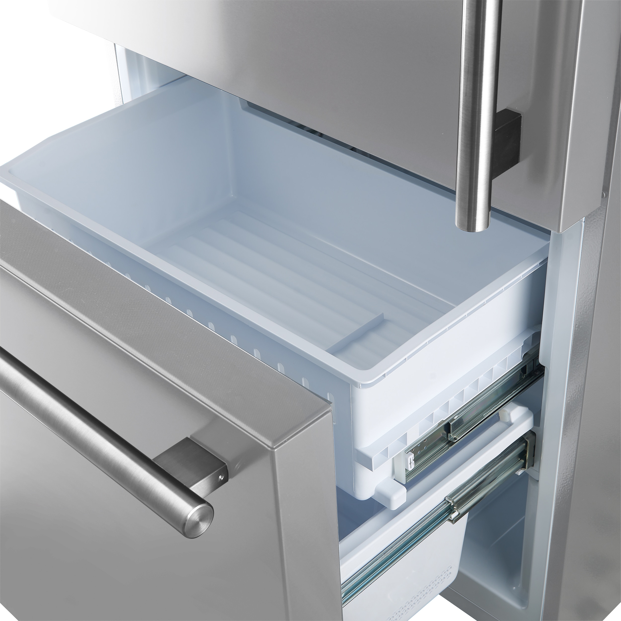 Refrigerador de fondo congelador de acero inoxidable FORNO Milano Espresso de 17.2 pies cúbicos con dispensador de hielo - Certificado ENERGY STAR