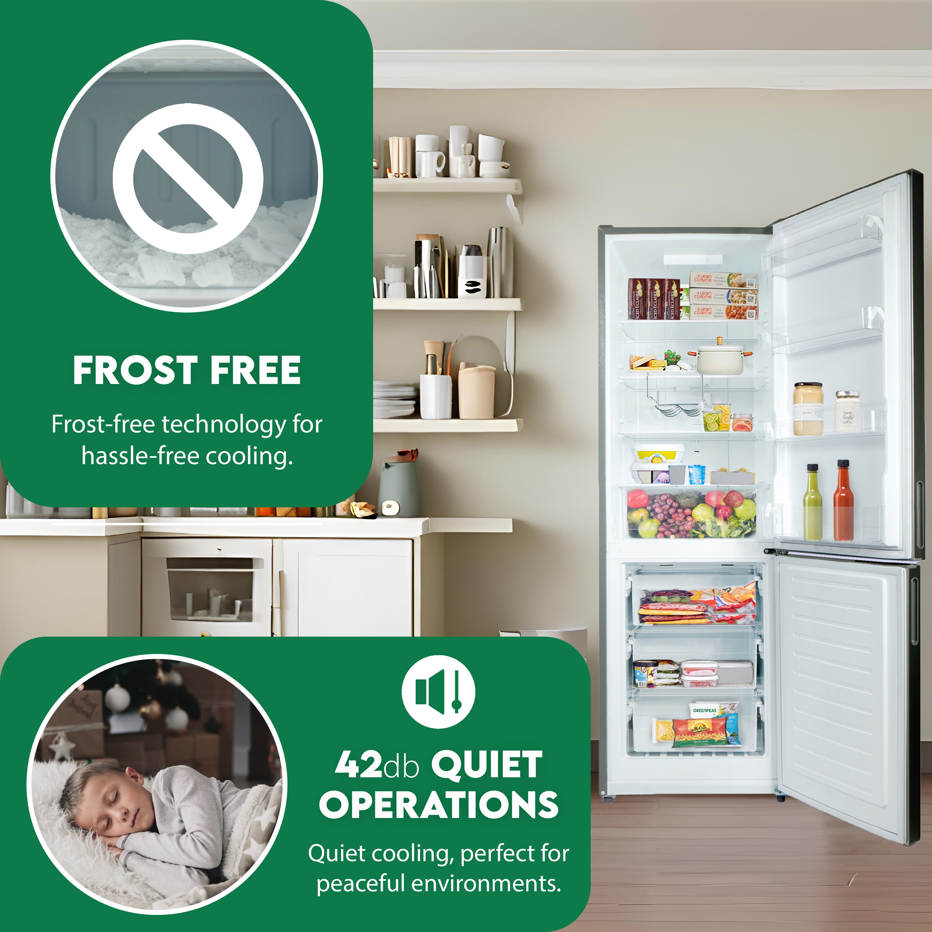 Refrigerador Bottom-Freezer de 10.8 pies cúbicos de Acero Inoxidable, Listo para el Garage, Certificado ENERGY STAR de Equator Advanced Appliances