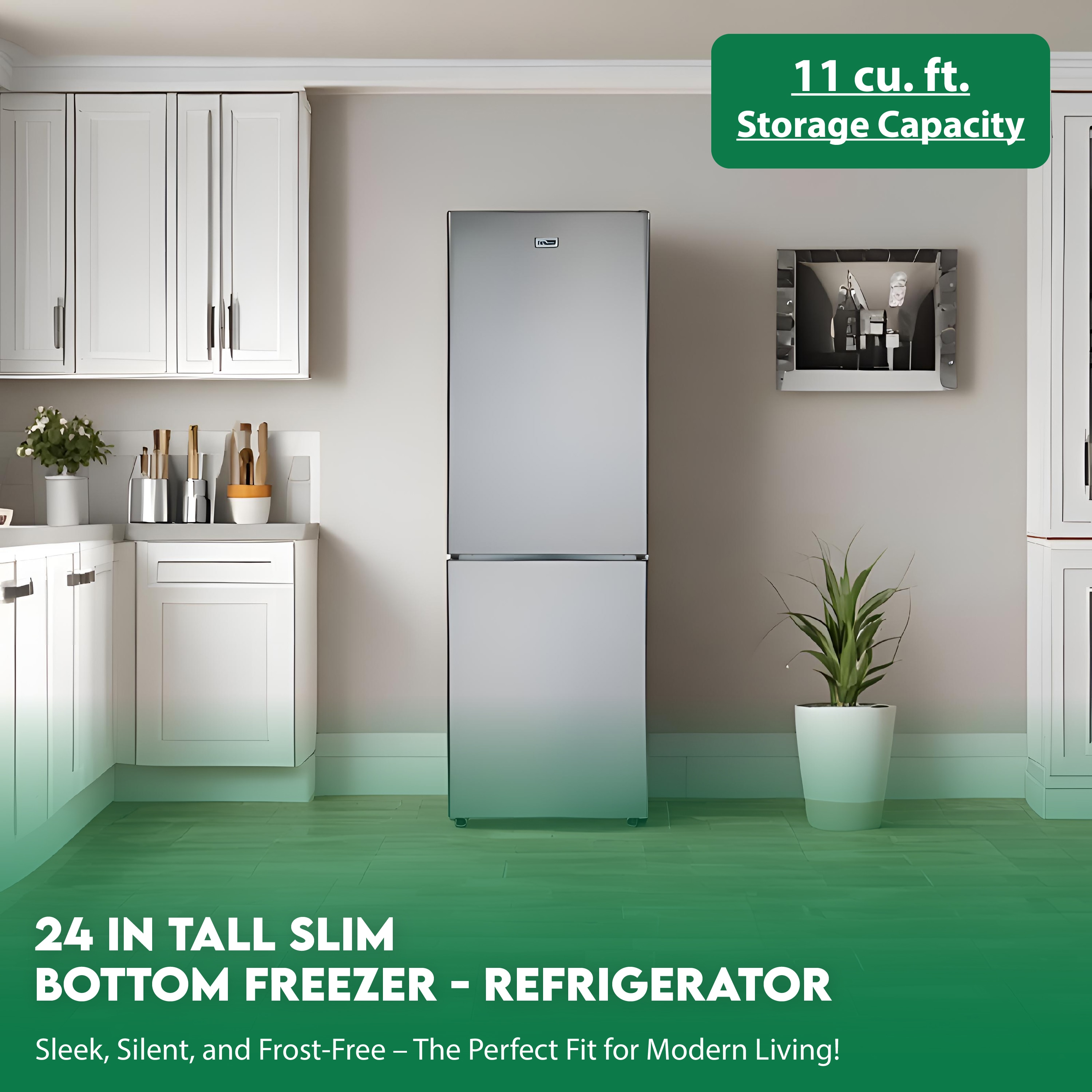 Refrigerador Bottom-Freezer de 10.8 pies cúbicos de Acero Inoxidable, Listo para el Garage, Certificado ENERGY STAR de Equator Advanced Appliances