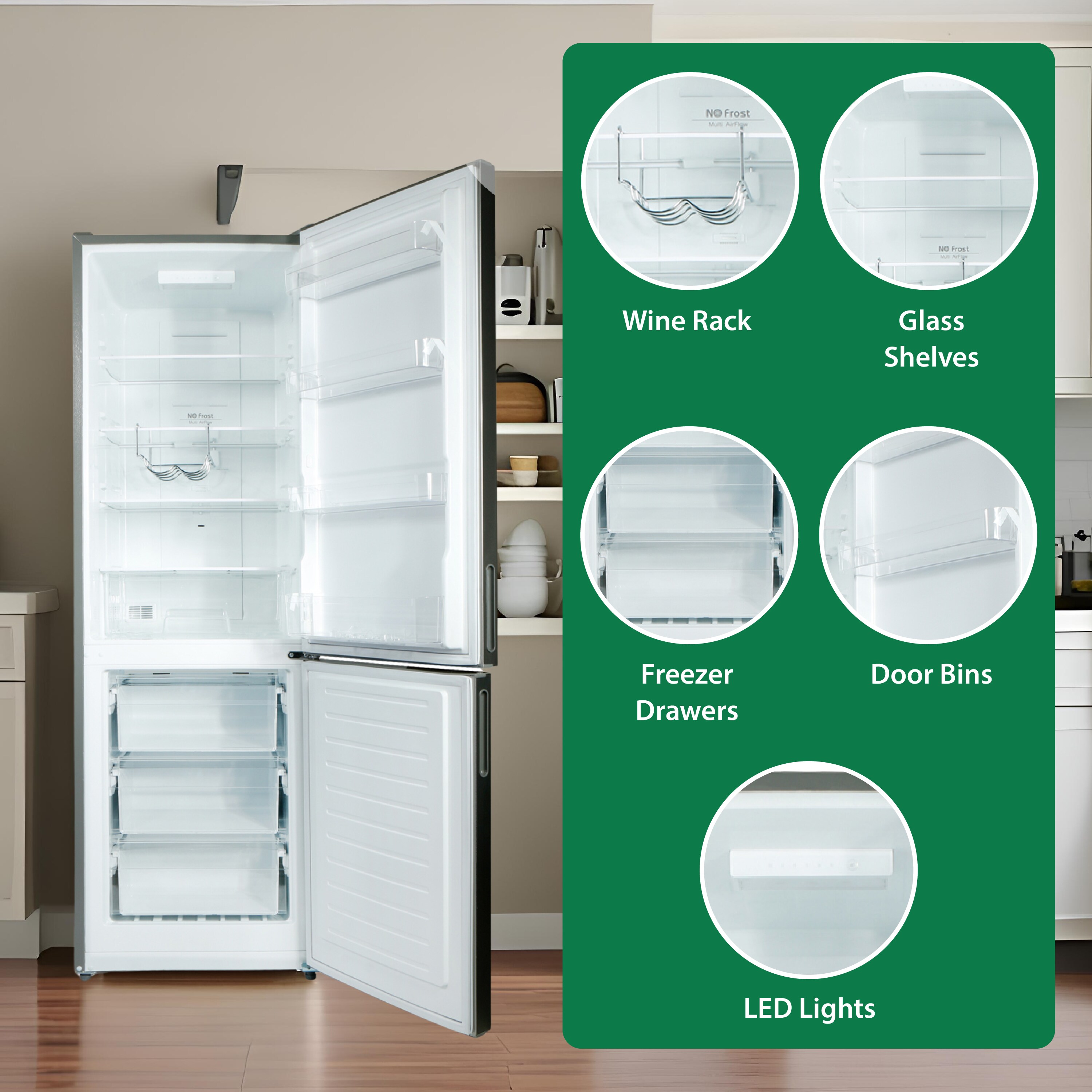 Refrigerador Bottom-Freezer de 10.8 pies cúbicos de Acero Inoxidable, Listo para el Garage, Certificado ENERGY STAR de Equator Advanced Appliances