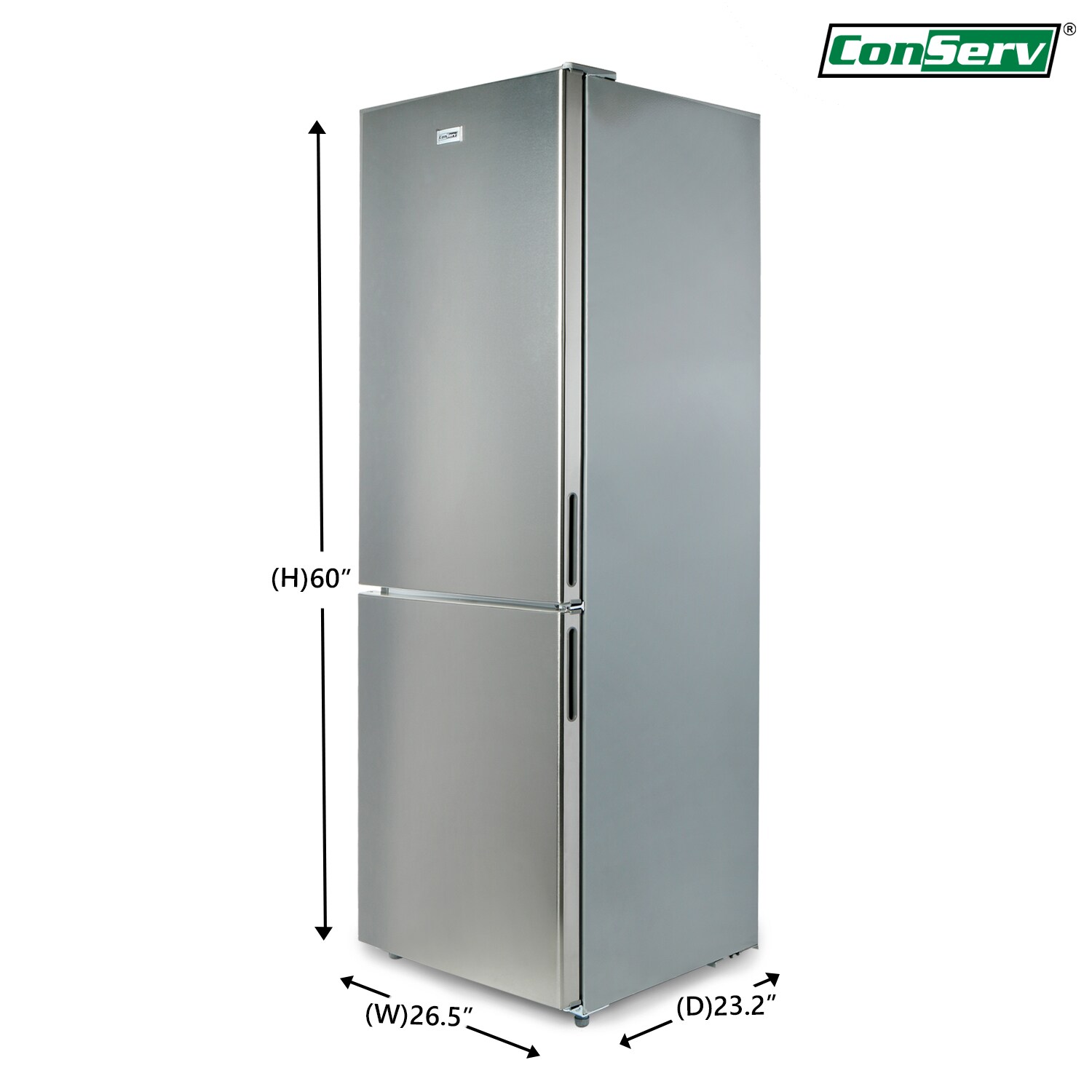 Refrigerador Bottom-Freezer de 10.8 pies cúbicos de Acero Inoxidable, Listo para el Garage, Certificado ENERGY STAR de Equator Advanced Appliances