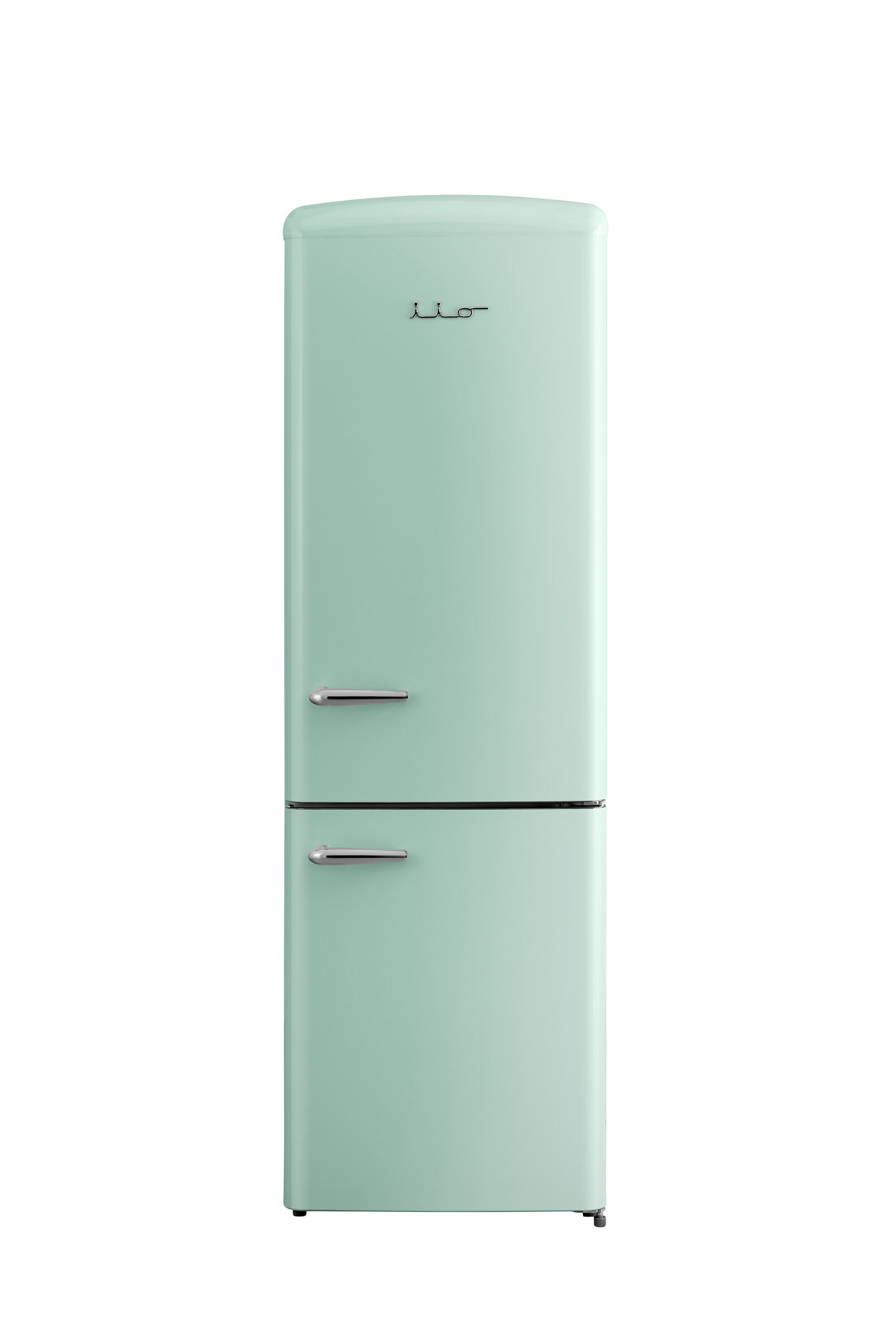 Refrigerador de fondo congelador estándar de 12 pies cúbicos en verde listo para el garaje con certificación ENERGY STAR.