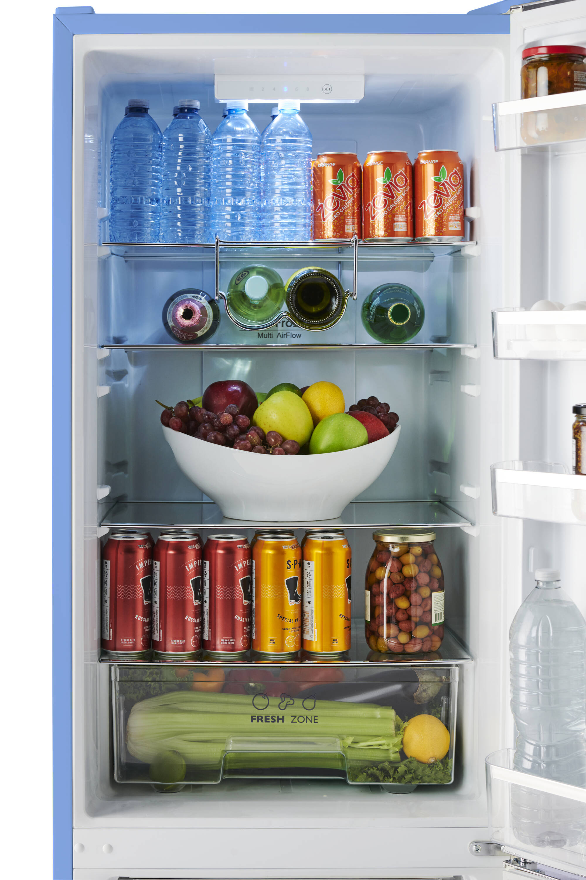Refrigerador de fondo congelador estándar de 11 pies cúbicos en color azul claro - Certificado ENERGY STAR