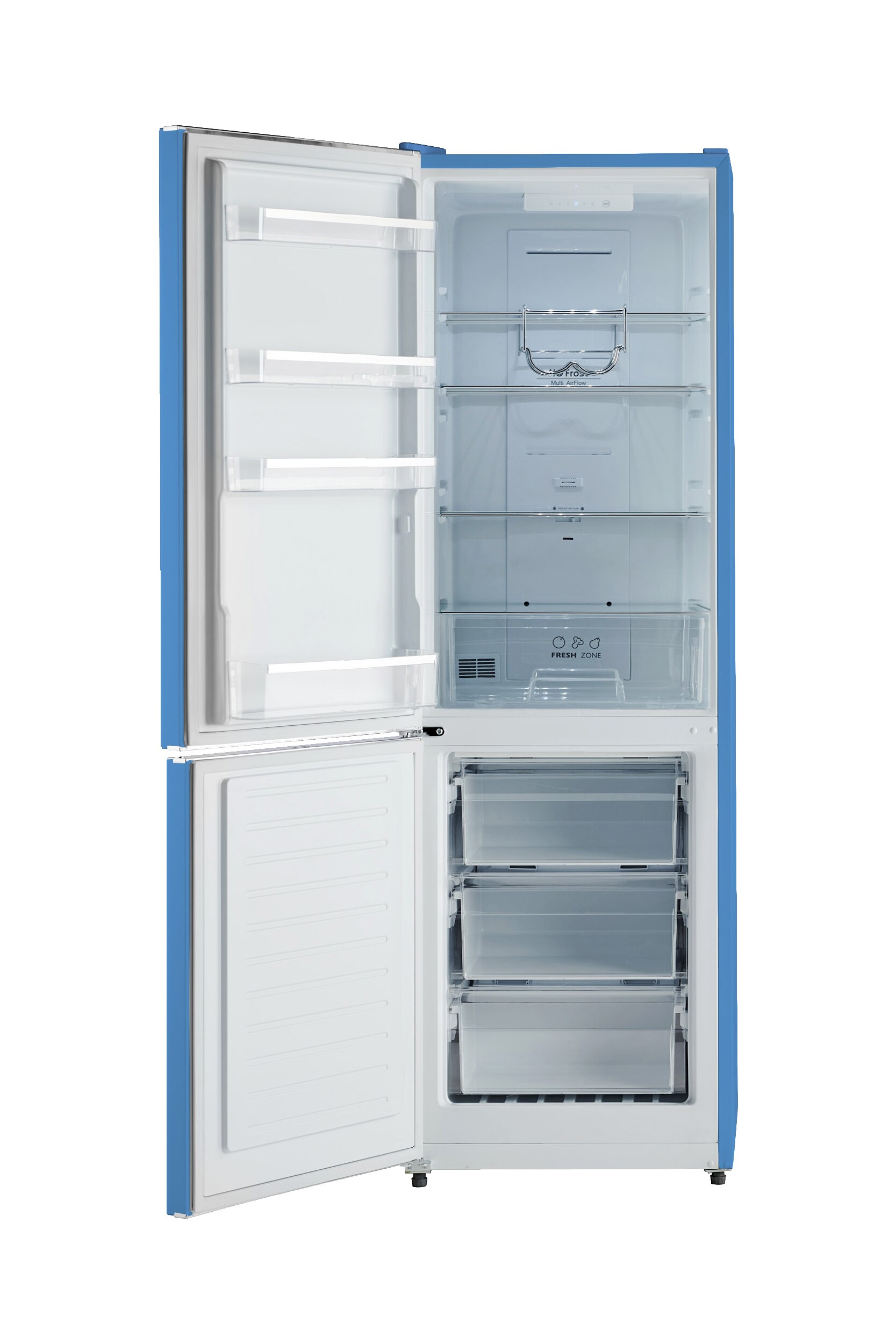 Refrigerador de fondo congelador estándar de 11 pies cúbicos en color azul claro - Certificado ENERGY STAR