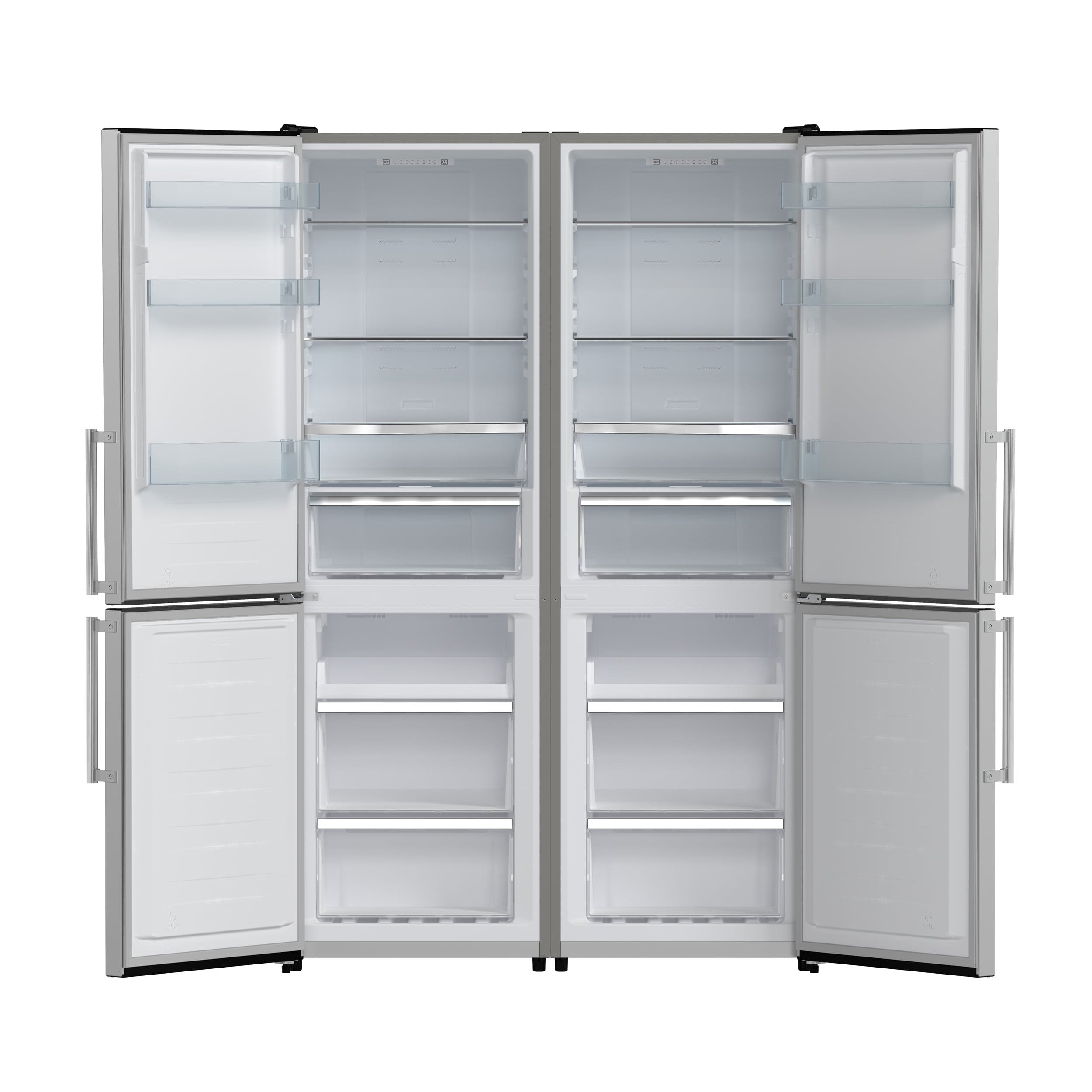 Refrigerador FORNO Guardia de 21.6 pies cúbicos de profundidad de mostrador con congelador inferior de acero inoxidable certificado ENERGY STAR FFFFD1778-48