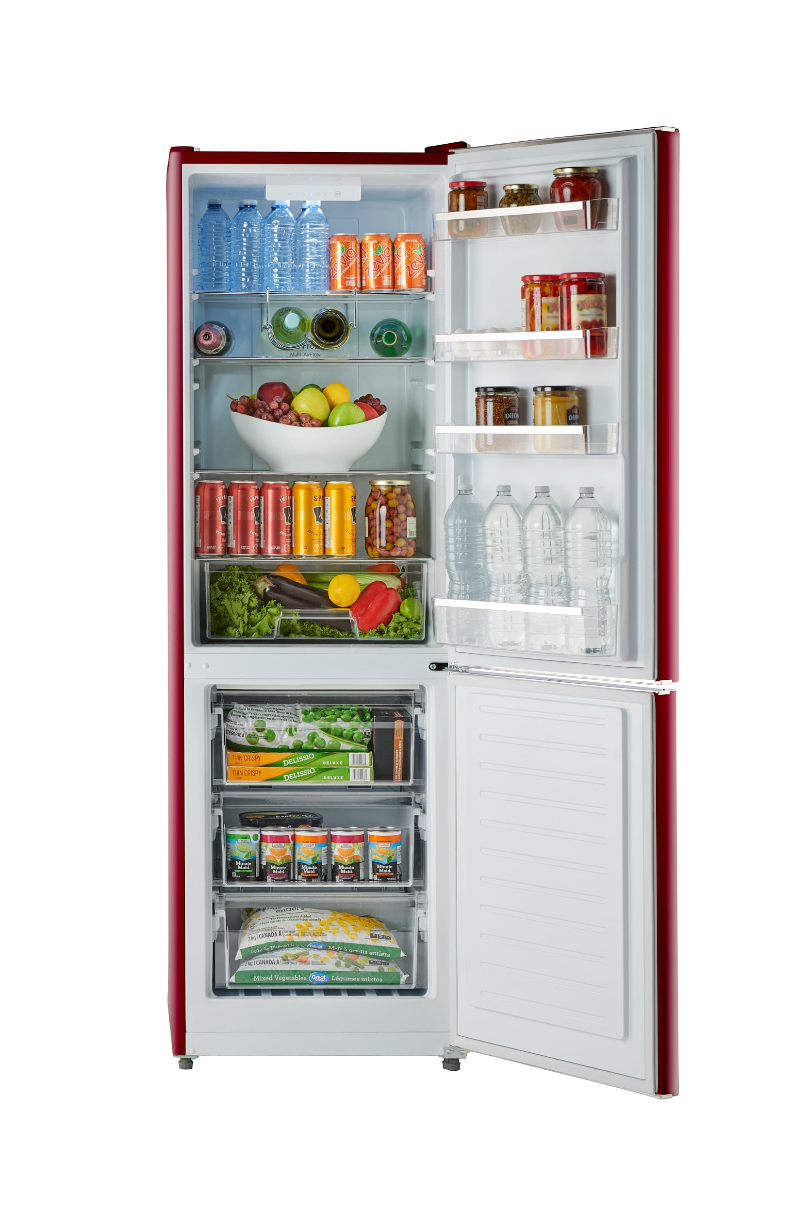 Refrigerador Retro-Mod RM1 de 11 pies cúbicos con congelador inferior de profundidad estándar en color vino tinto (certificación ENERGY STAR)