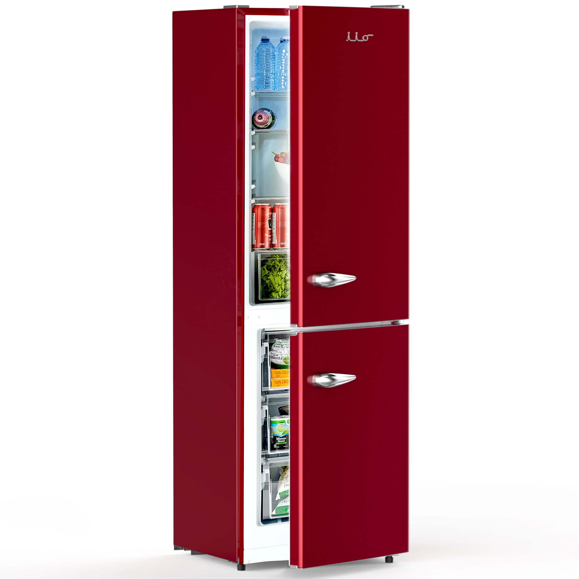 Refrigerador Retro-Mod RM1 de 11 pies cúbicos con congelador inferior de profundidad estándar en color vino tinto (certificación ENERGY STAR)