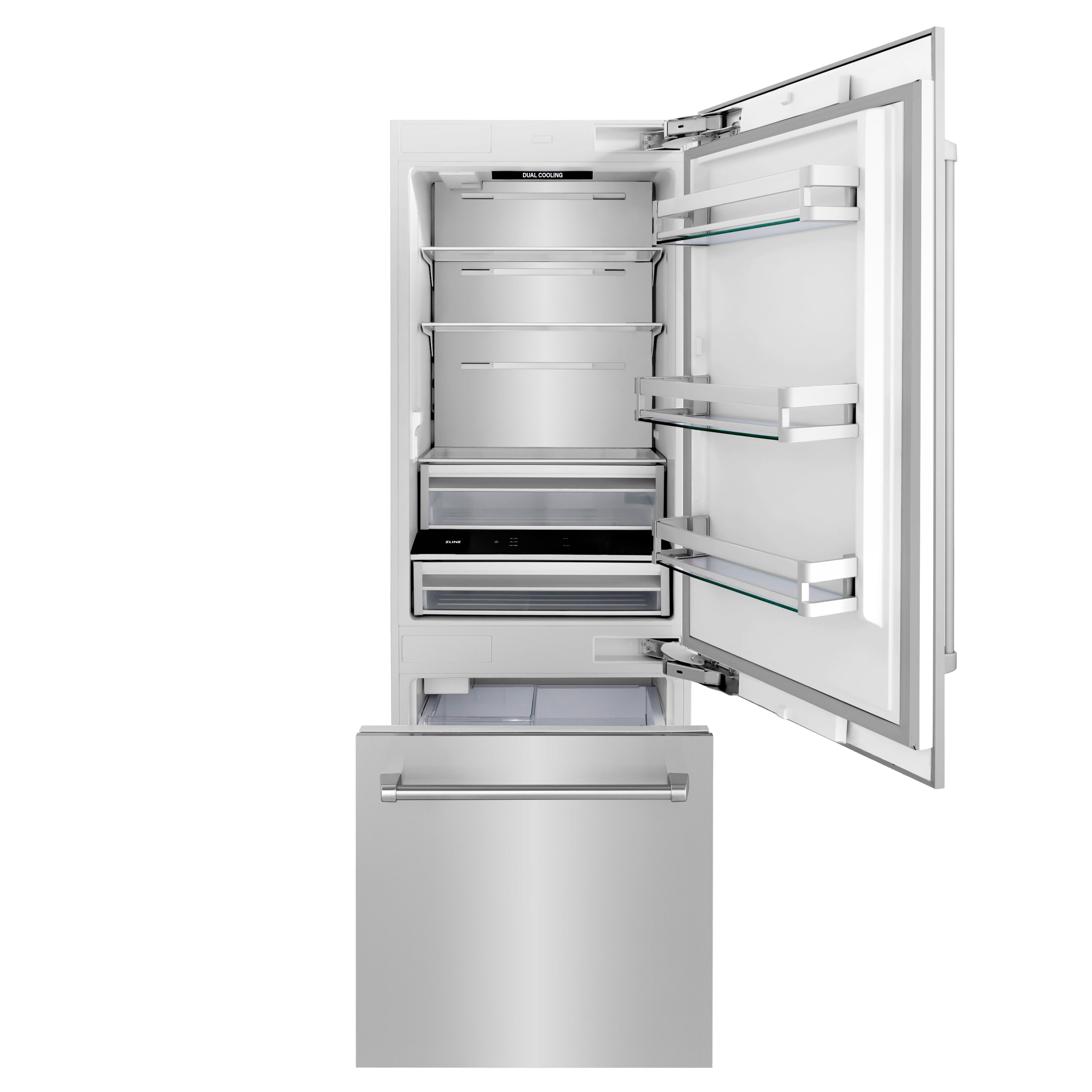 Refrigerador empotrado de fondo congelador de 16.1 pies cúbicos con fábrica de hielo (acero inoxidable) certificado por ENERGY STAR