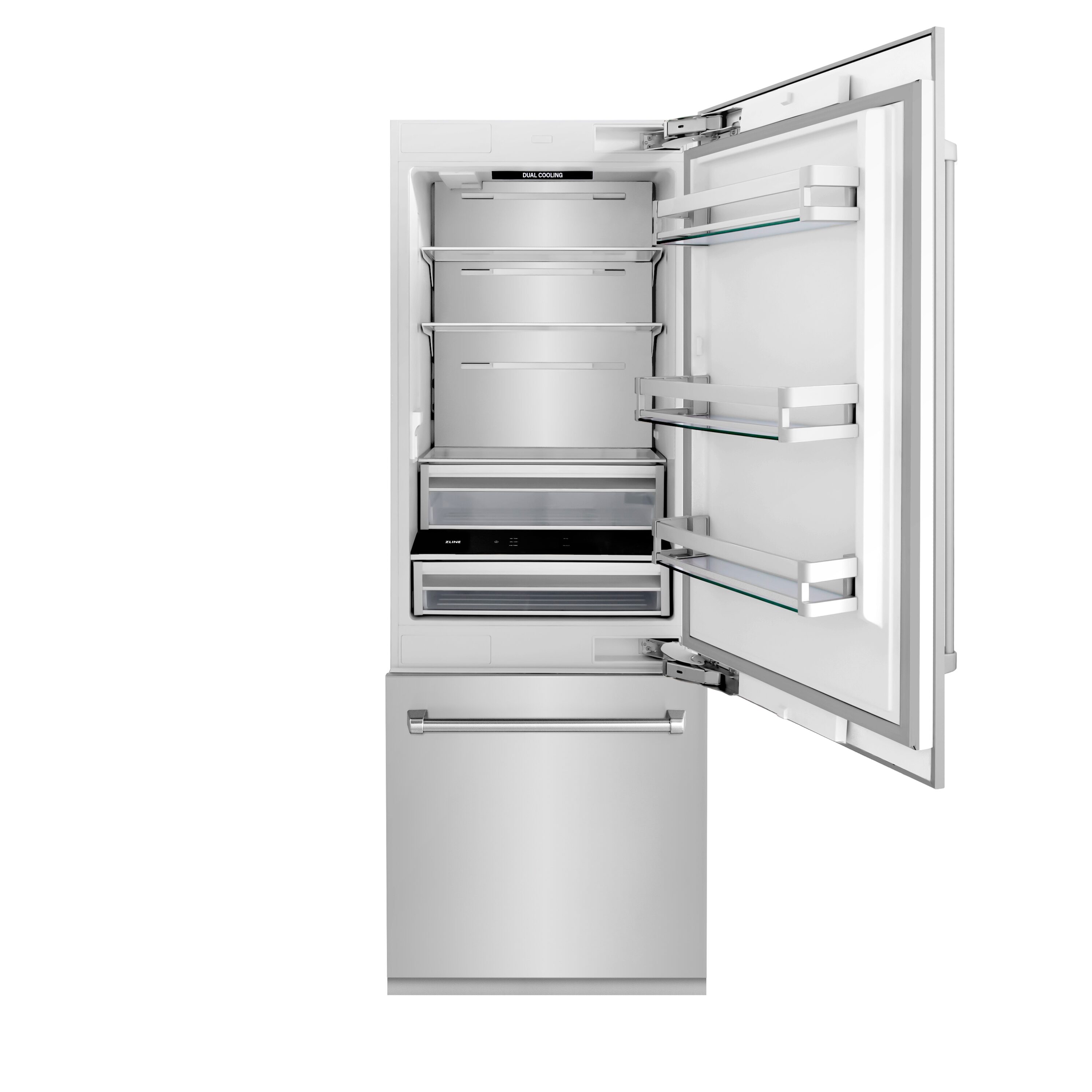 Refrigerador empotrado de fondo congelador de 16.1 pies cúbicos con fábrica de hielo (acero inoxidable) certificado por ENERGY STAR