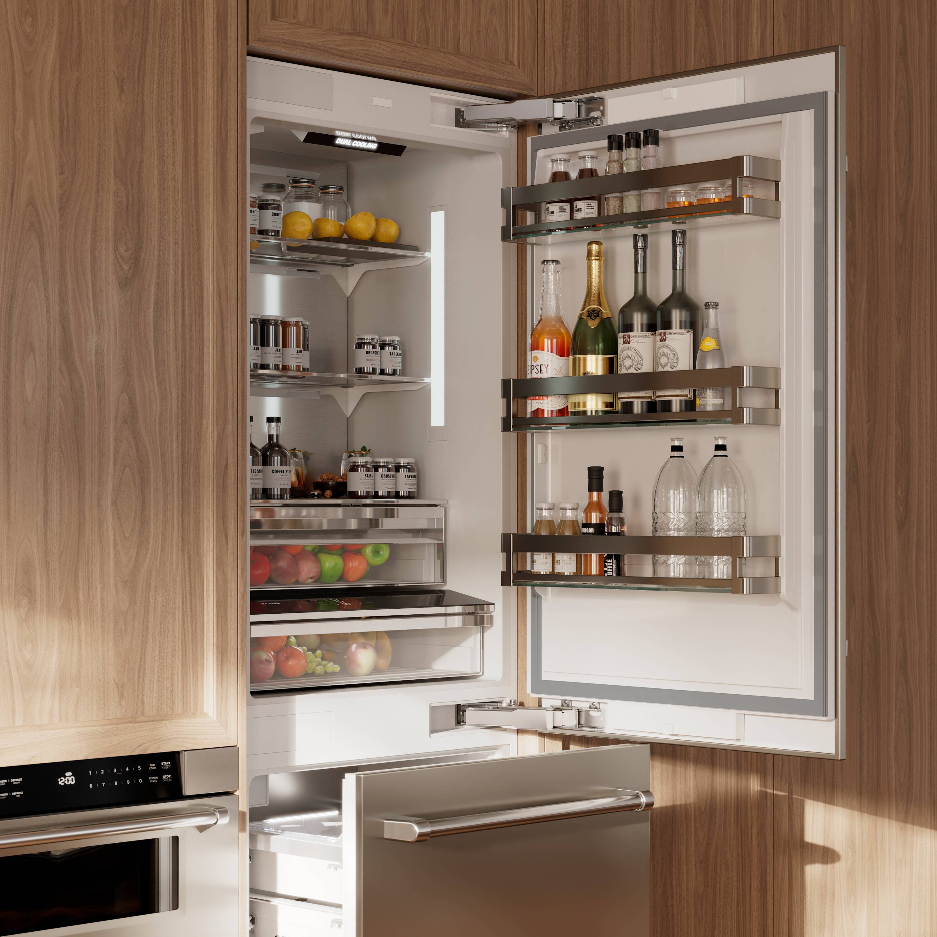 Refrigerador empotrado de fondo congelador de 16.1 pies cúbicos con fábrica de hielo (acero inoxidable) certificado por ENERGY STAR