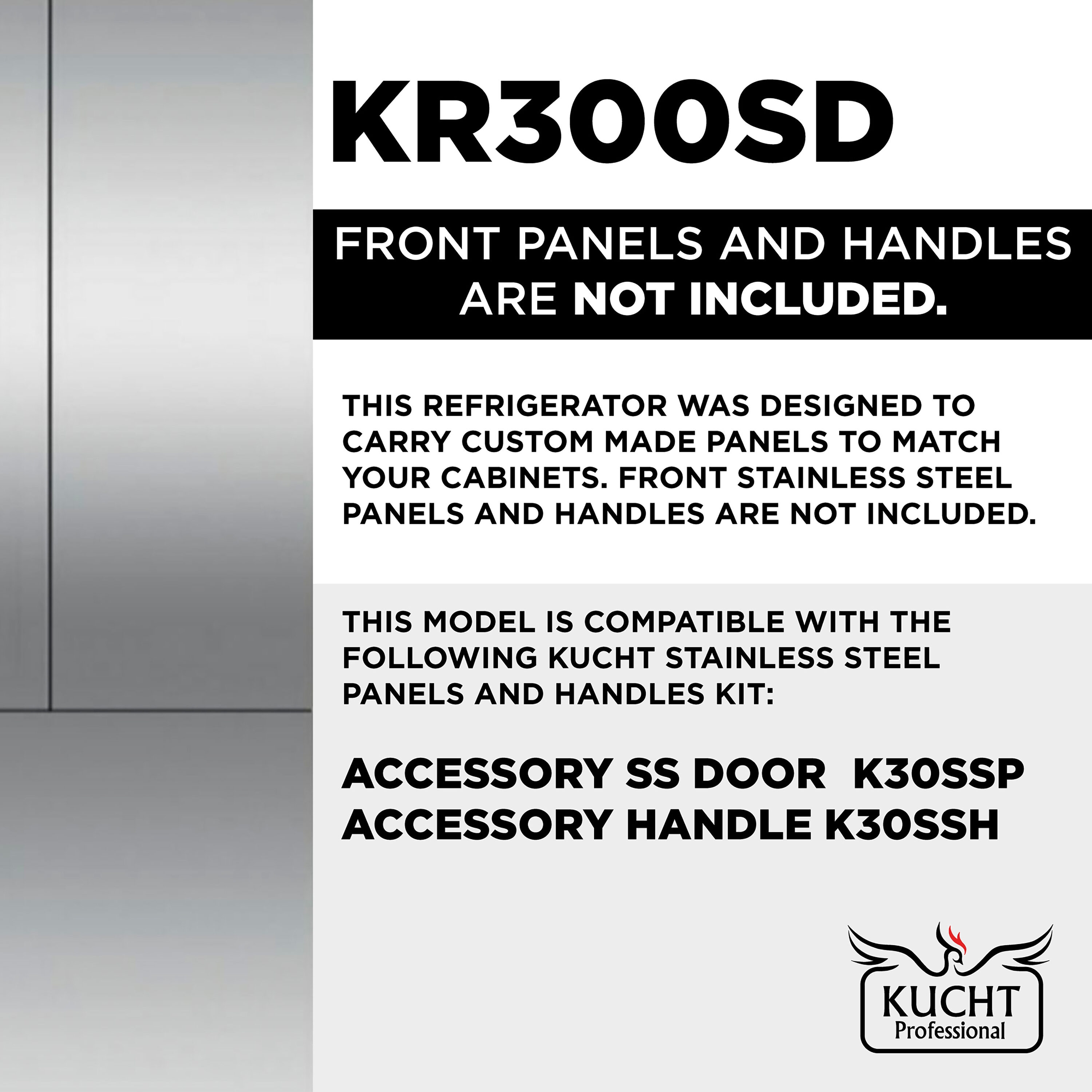 Refrigerador empotrado de fondo congelador y hielera de 16 pies cúbicos de Kucht (blanco) certificado ENERGY STAR KR300SD