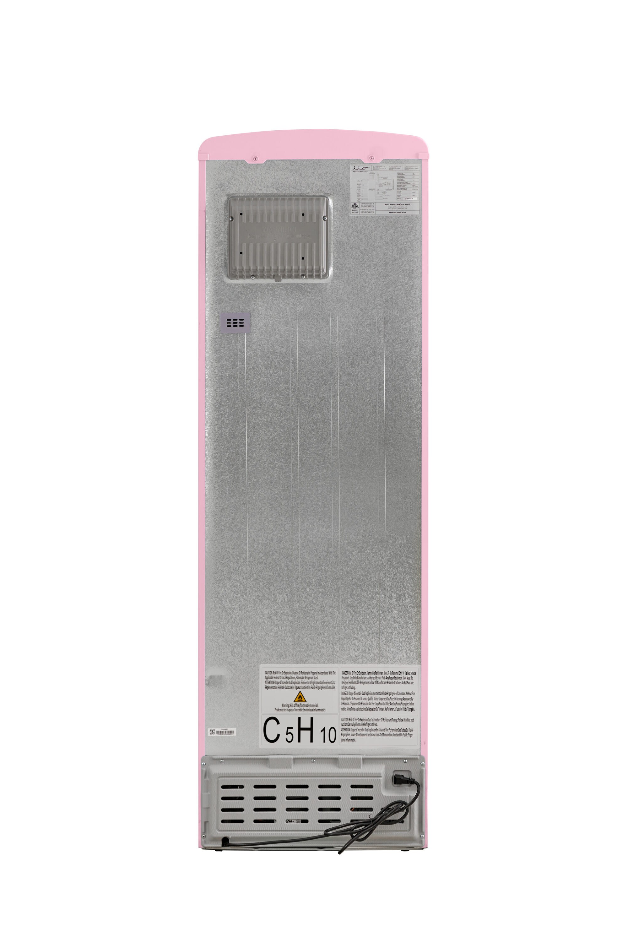 Refrigerador de fondo congelador estándar de 12 pies cúbicos color rosa listo para el garaje certificado ENERGY STAR (IIO-2412RP-R)