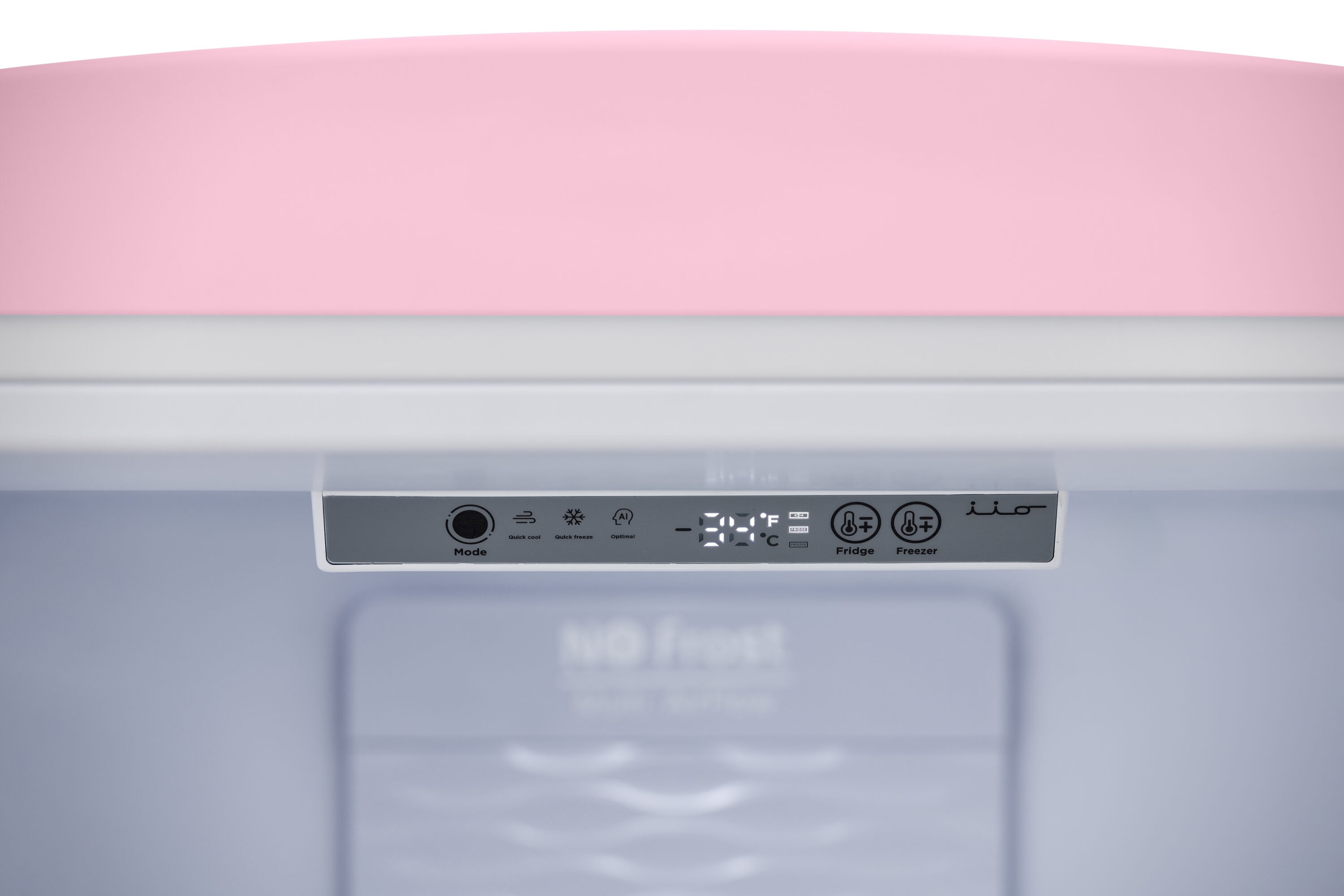 Refrigerador de fondo congelador estándar de 12 pies cúbicos color rosa listo para el garaje certificado ENERGY STAR (IIO-2412RP-R)
