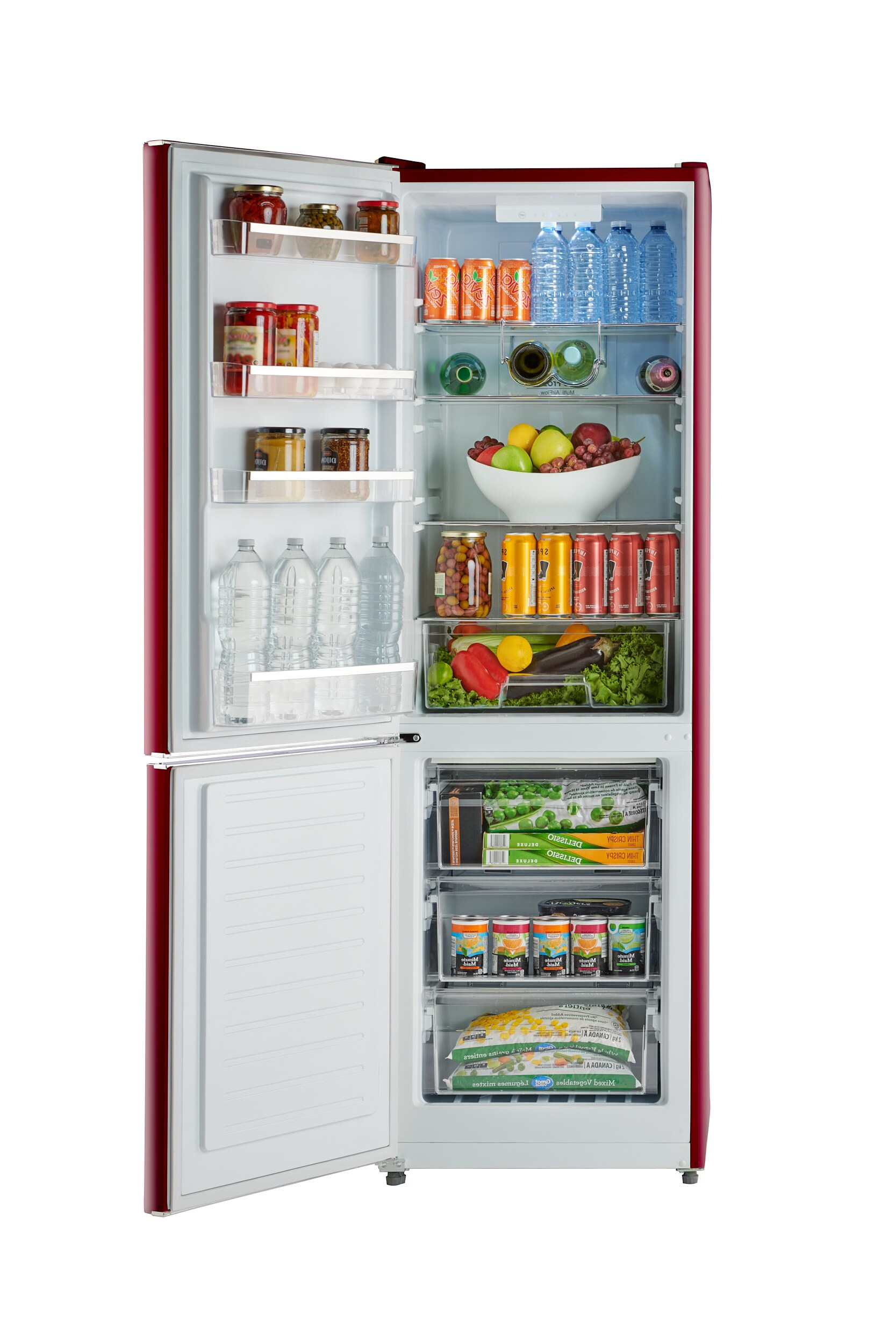 
Refrigerador con congelador inferior estándar de 11 pies cúbicos en color vino tinto retroranchero iio Retro-Mod RM1 con certificación ENERGY STAR ALBR1372R-L